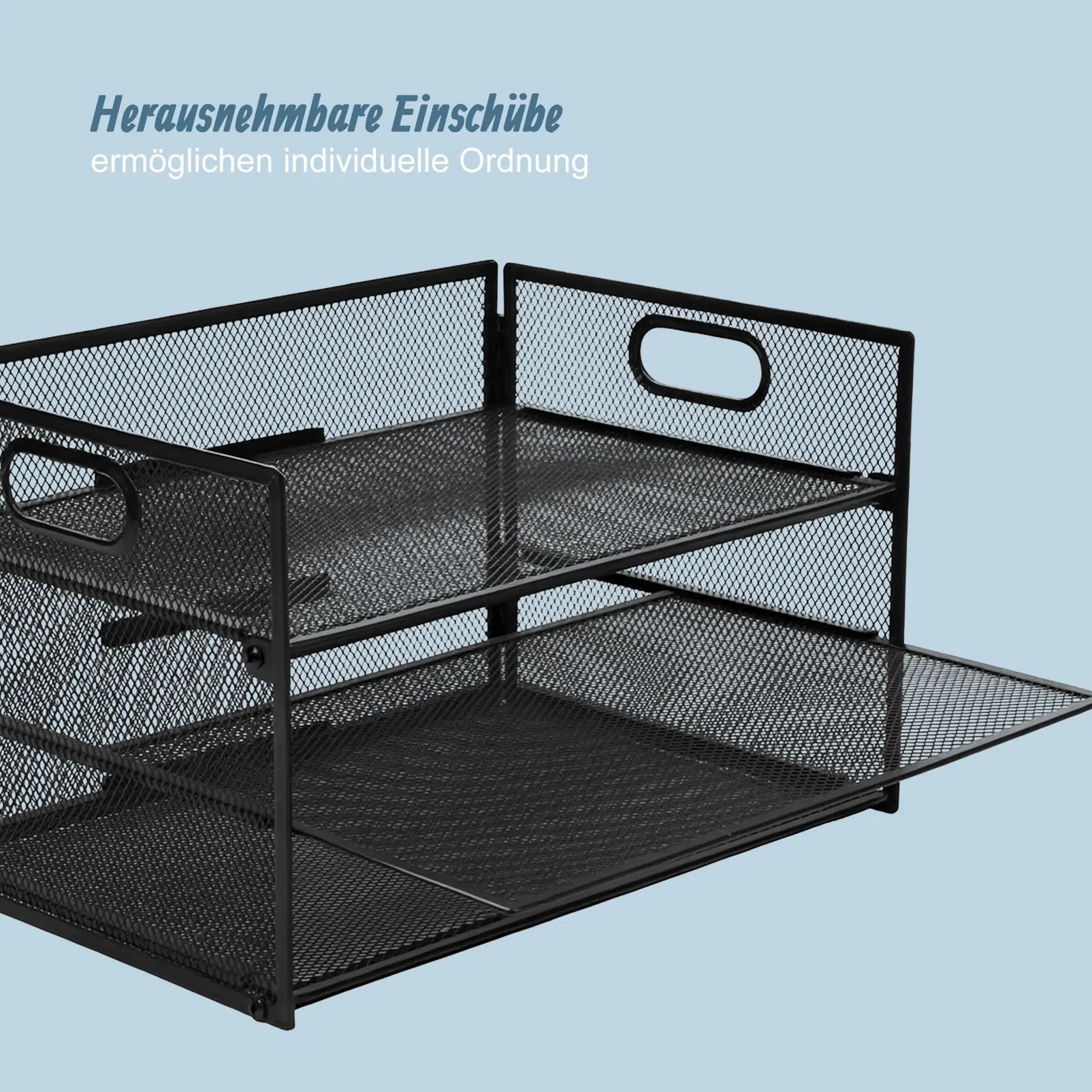 Dokumentenablage Metall 3 Fächer Schwarz von Relaxdays