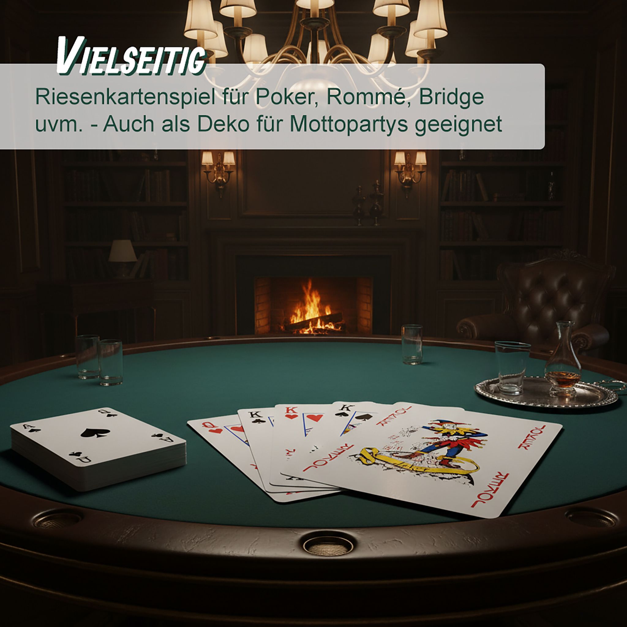 54 Jumbo Spielkarten Weiss-Rot-Schwarz