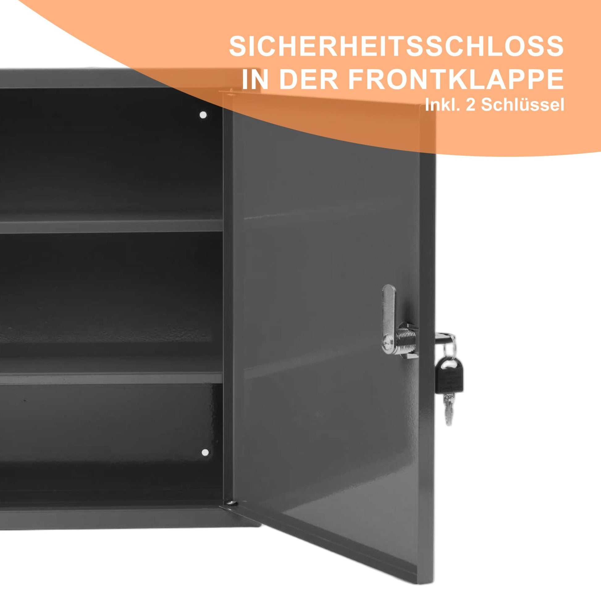 Abschliessbarer Medizinschrank mit Kreuz Weiss-Grau von Relaxdays