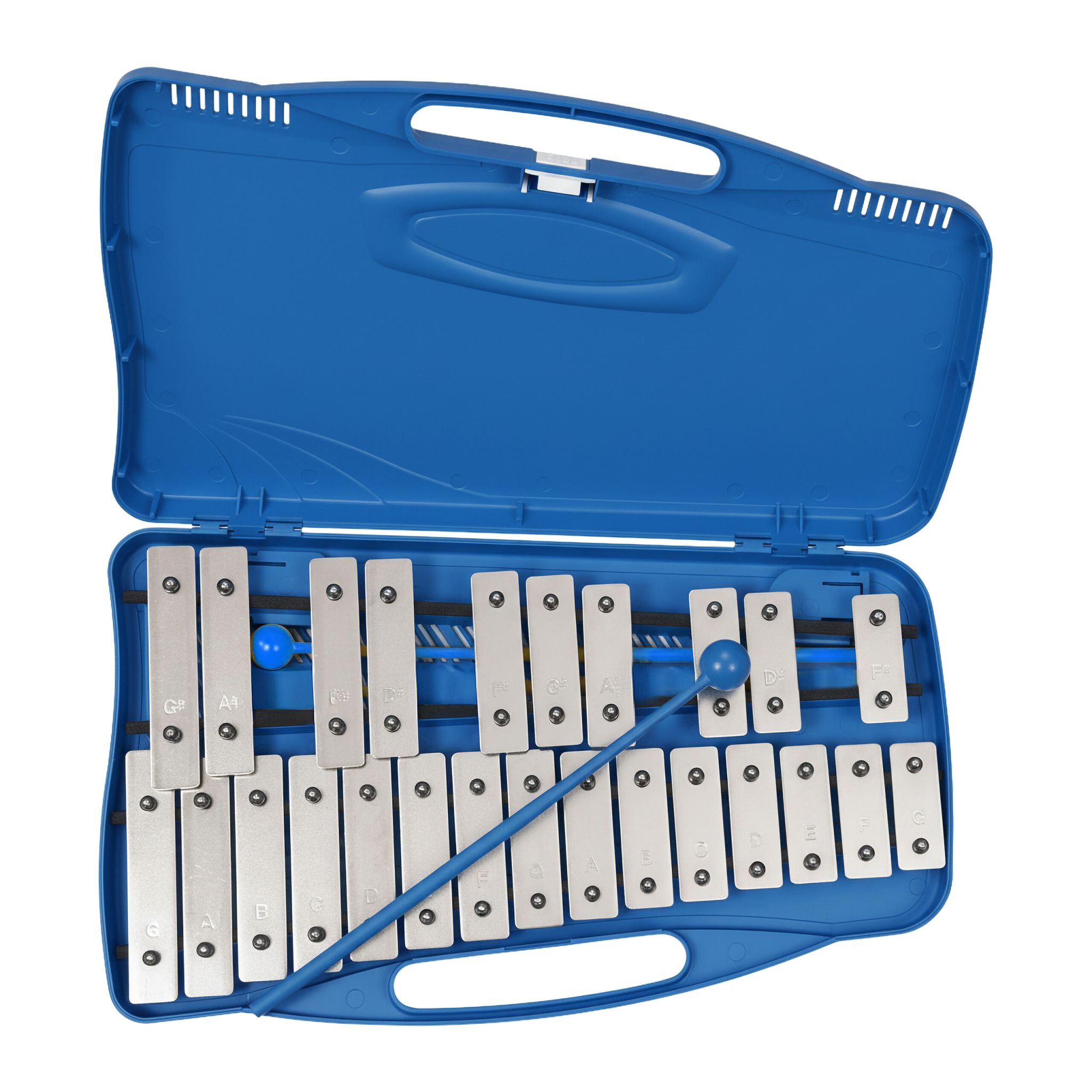 Chromatisches Glockenspiel G5–G7 Blau-Silber von Relaxdays