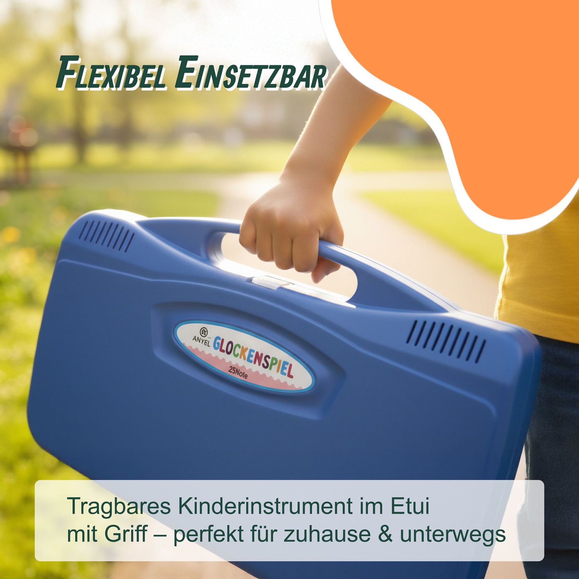 Chromatisches Glockenspiel G5–G7 Blau-Silber von Relaxdays