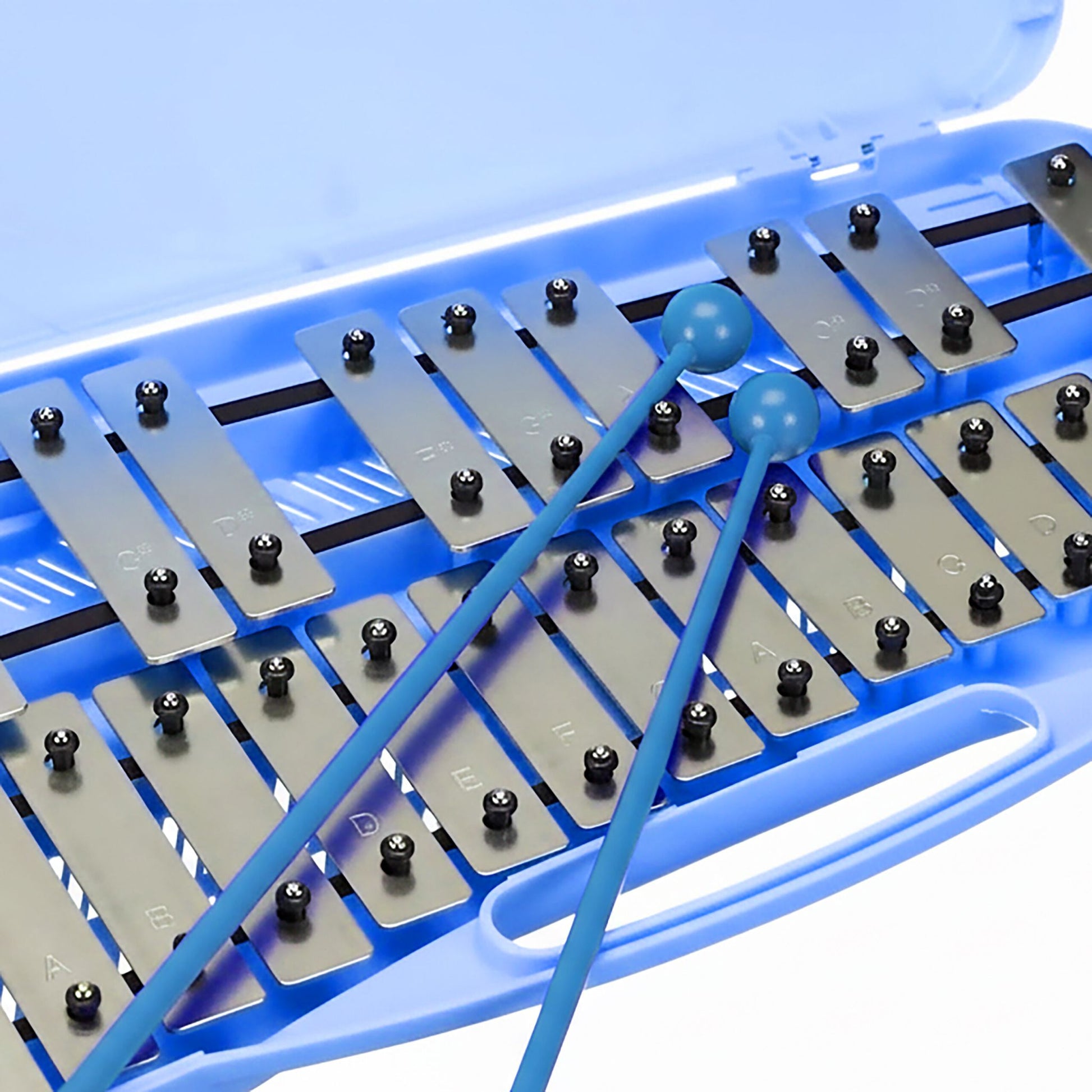Chromatisches Glockenspiel G5–G7 Blau-Silber von Relaxdays