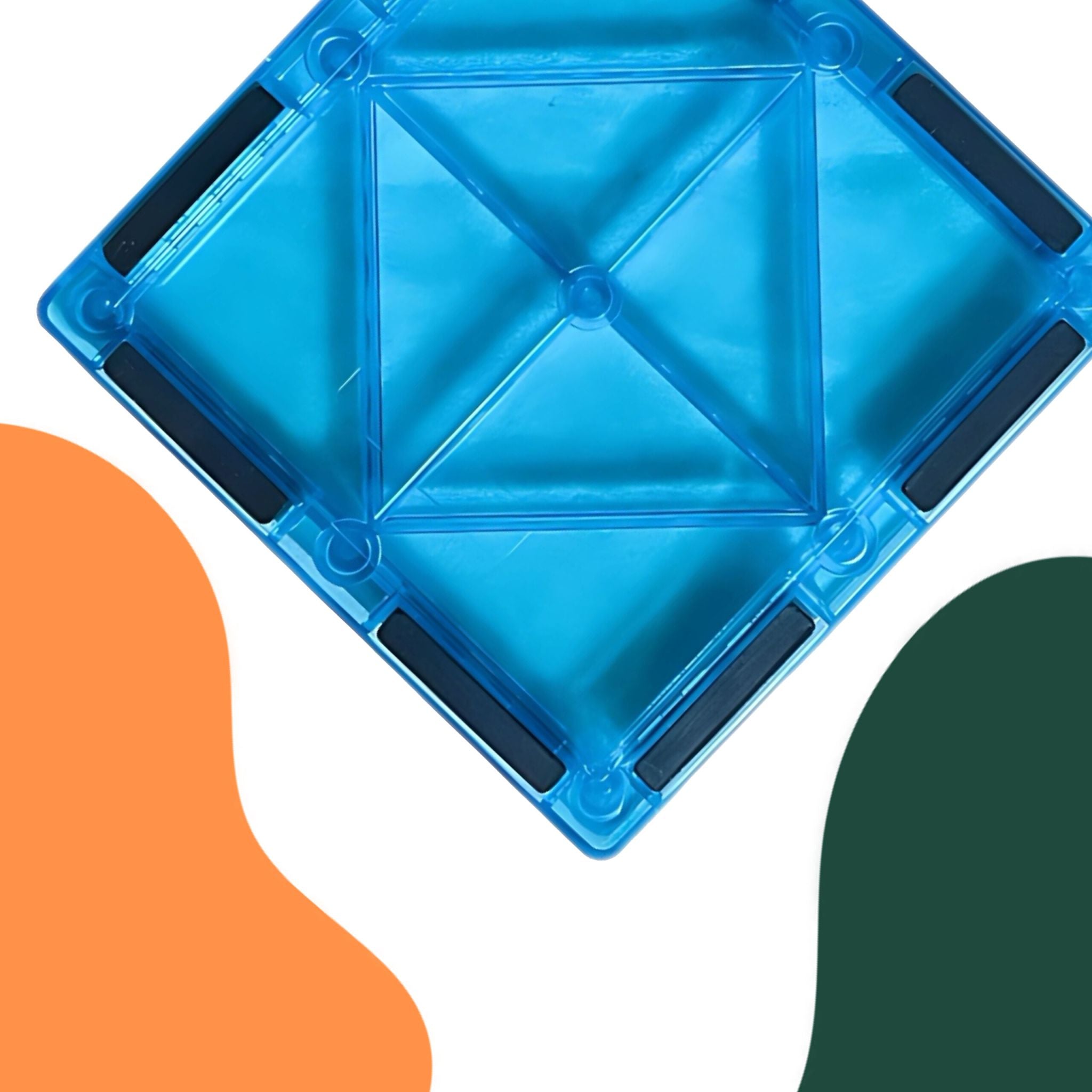 Magnetbausteine 100er-Set für Kinder Blau-Gelb-Rot von Relaxdays