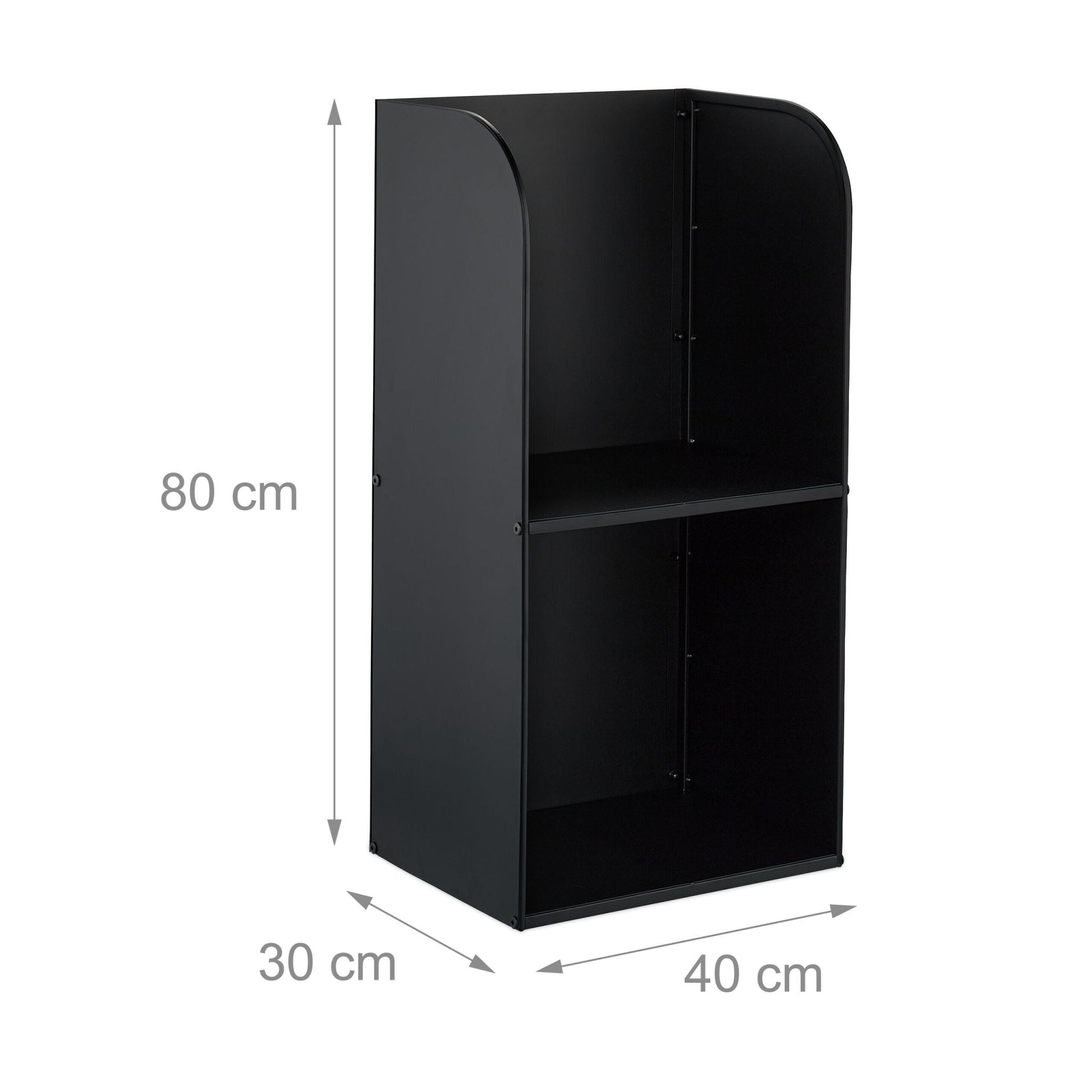Kaminholzregal mit 2 Fächern Schwarz von Relaxdays