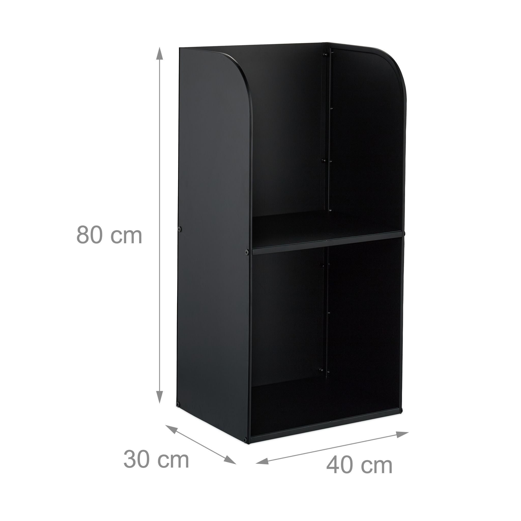 Kaminholzregal mit 2 Fächern Schwarz von Relaxdays