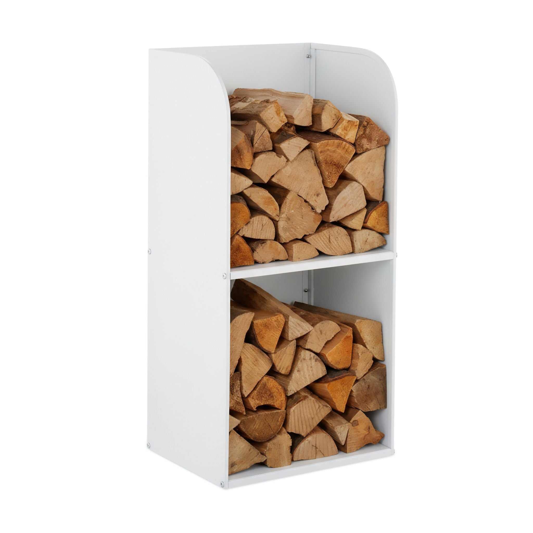 Kaminholzregal mit 2 Fächern Weiss von Relaxdays