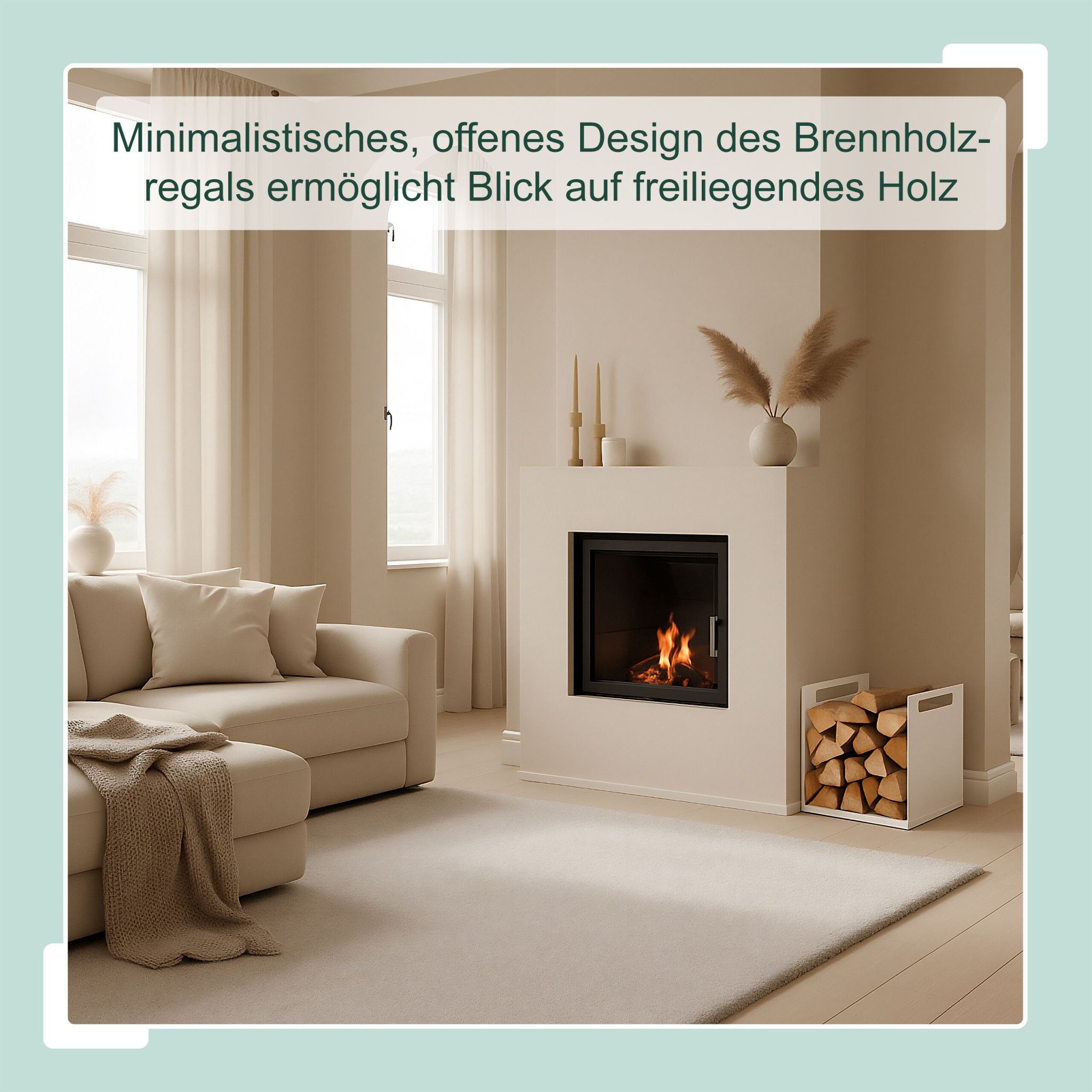 Kaminholzregal Metall Weiss von Relaxdays