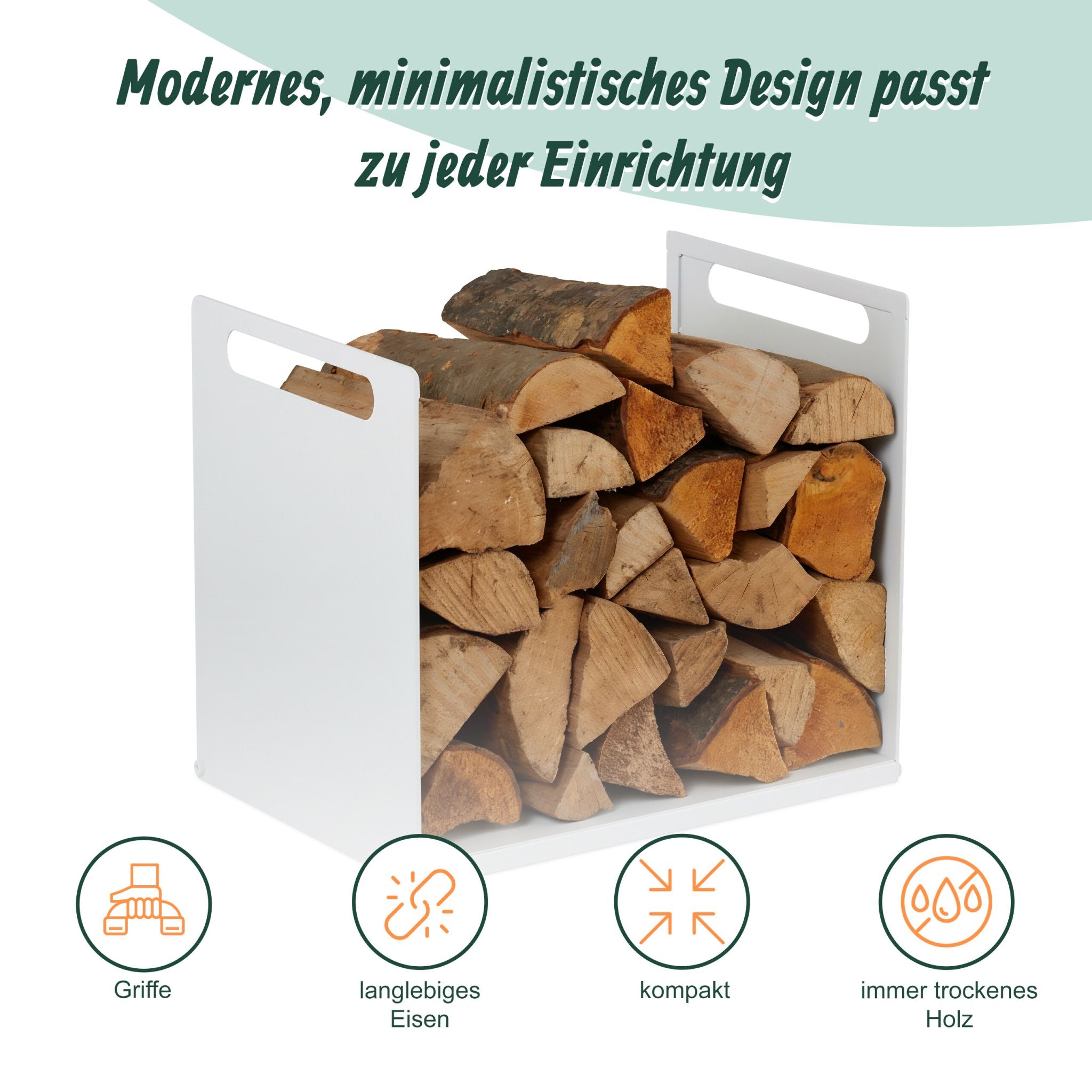 Kaminholzregal Metall Weiss von Relaxdays