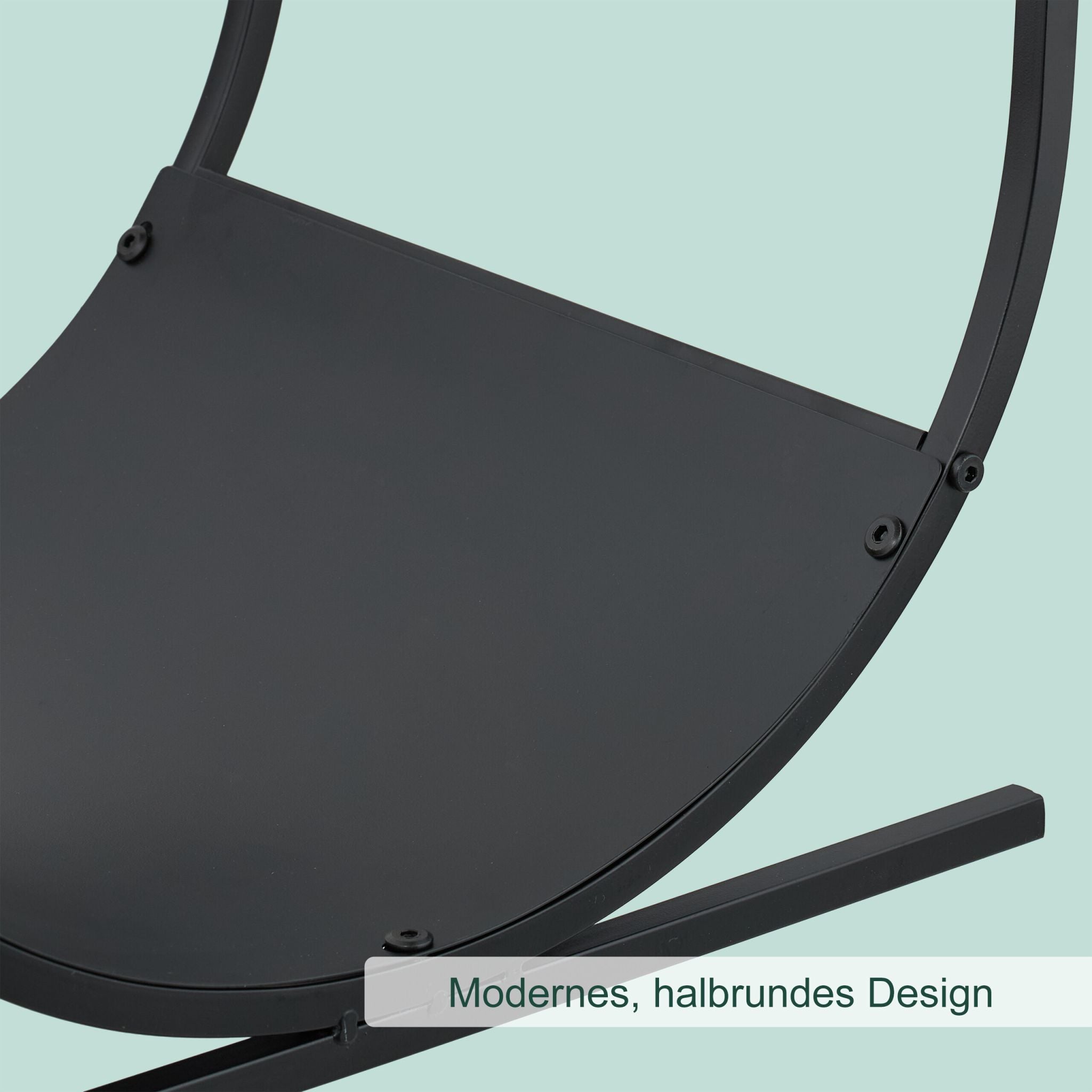 Modernes Kaminholzregal in U-Form Schwarz von Relaxdays