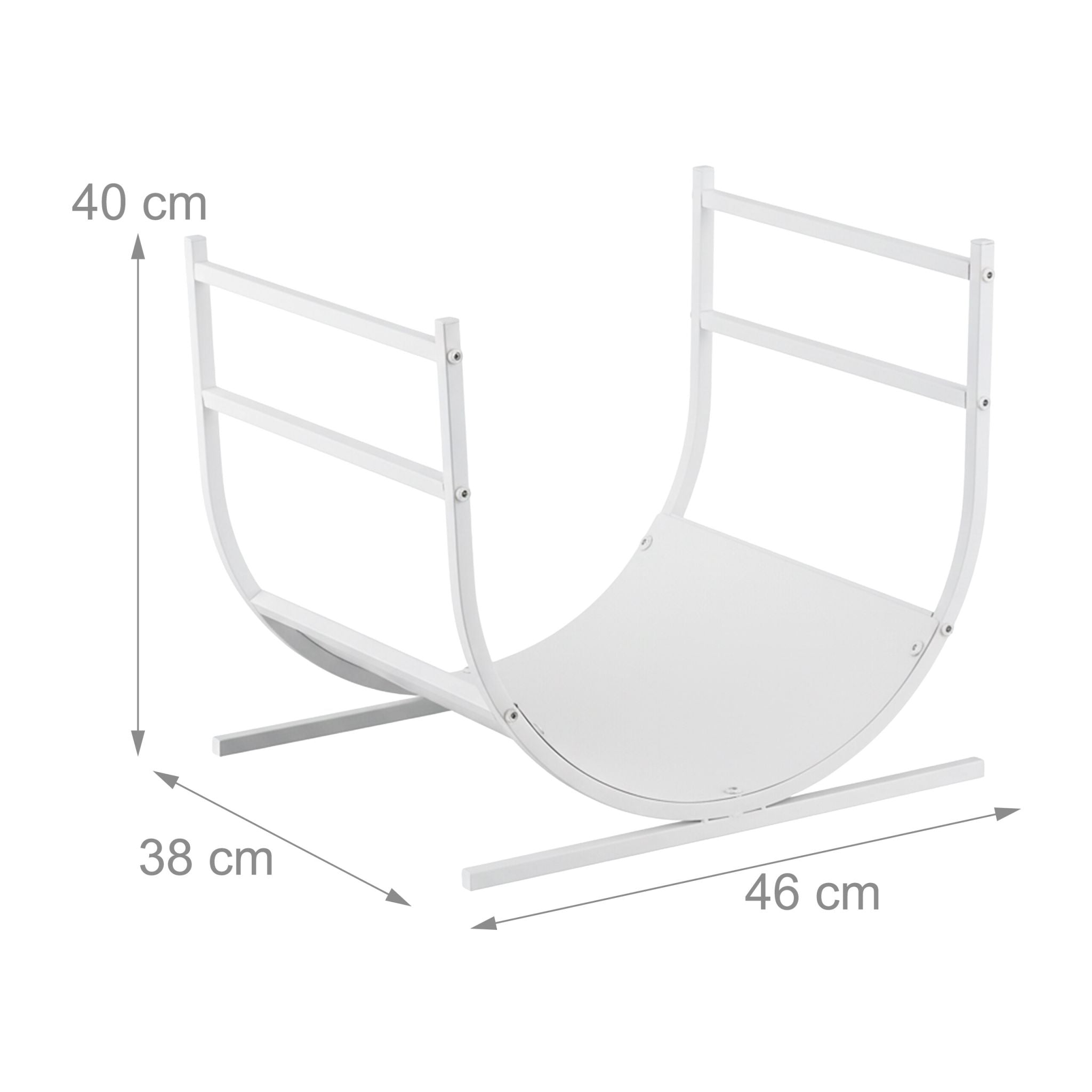Modernes Kaminholzregal in U-Form Weiss von Relaxdays
