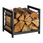 Modernes Kaminholzregal Metall Schwarz von Relaxdays