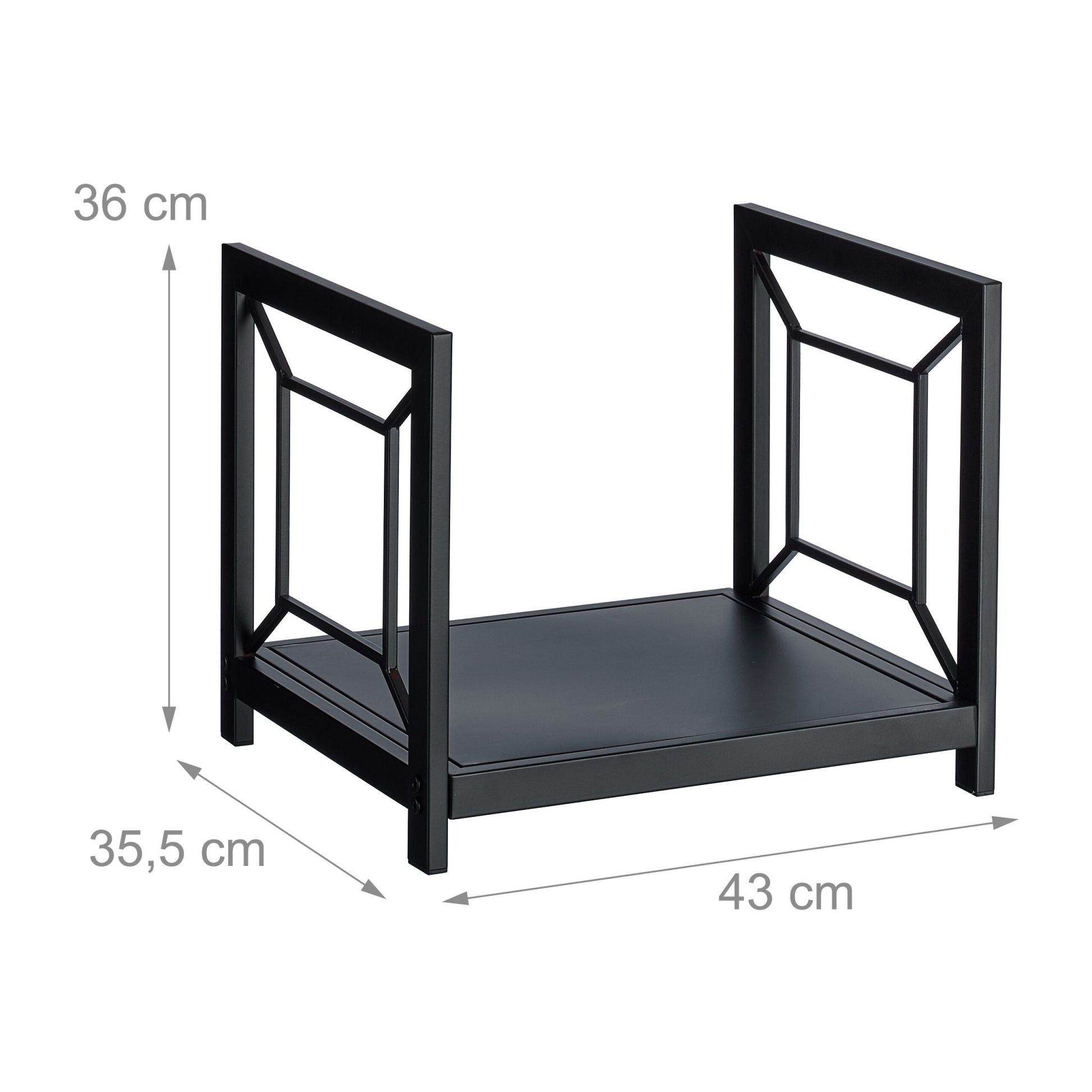 Modernes Kaminholzregal Metall Schwarz von Relaxdays