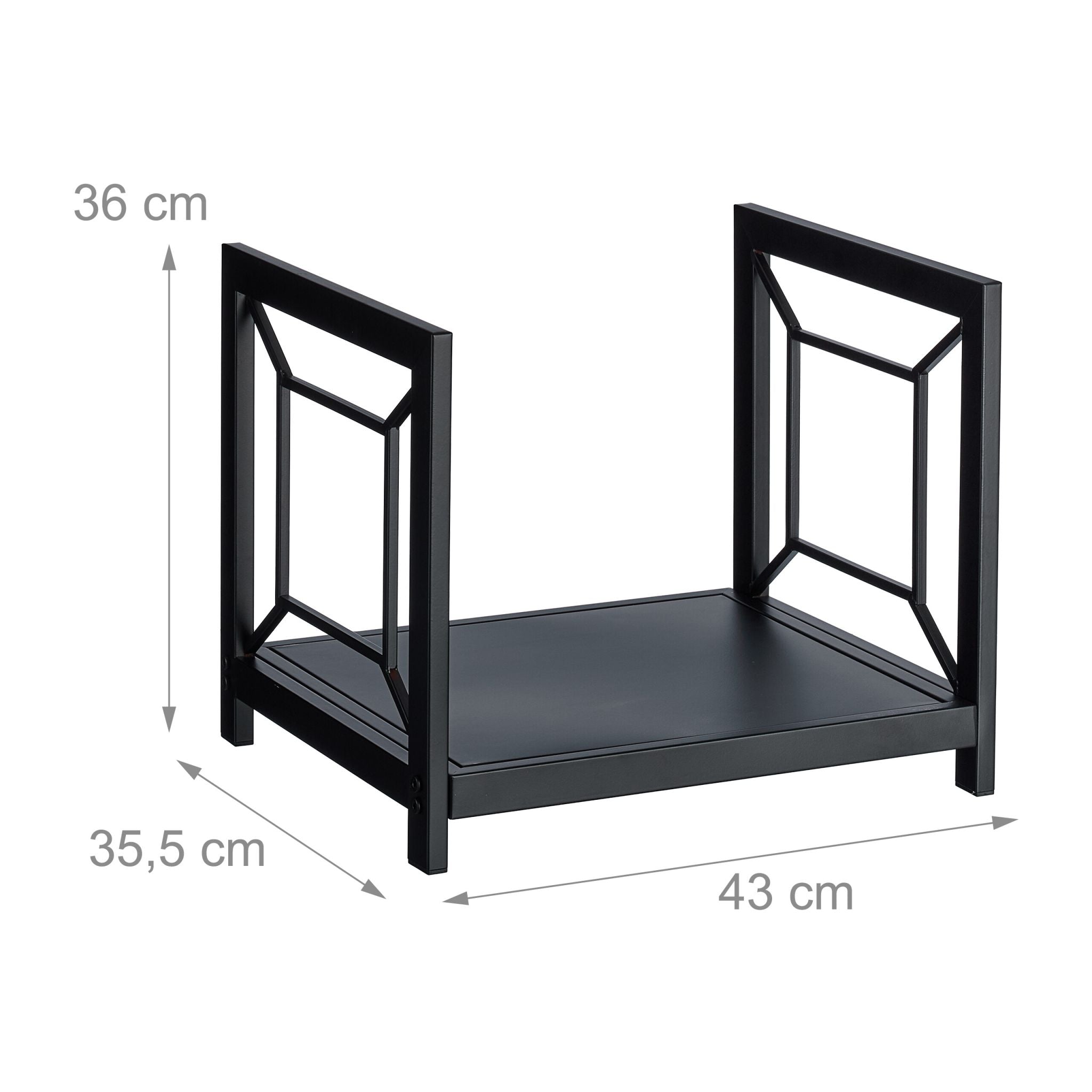 Modernes Kaminholzregal Metall Schwarz von Relaxdays