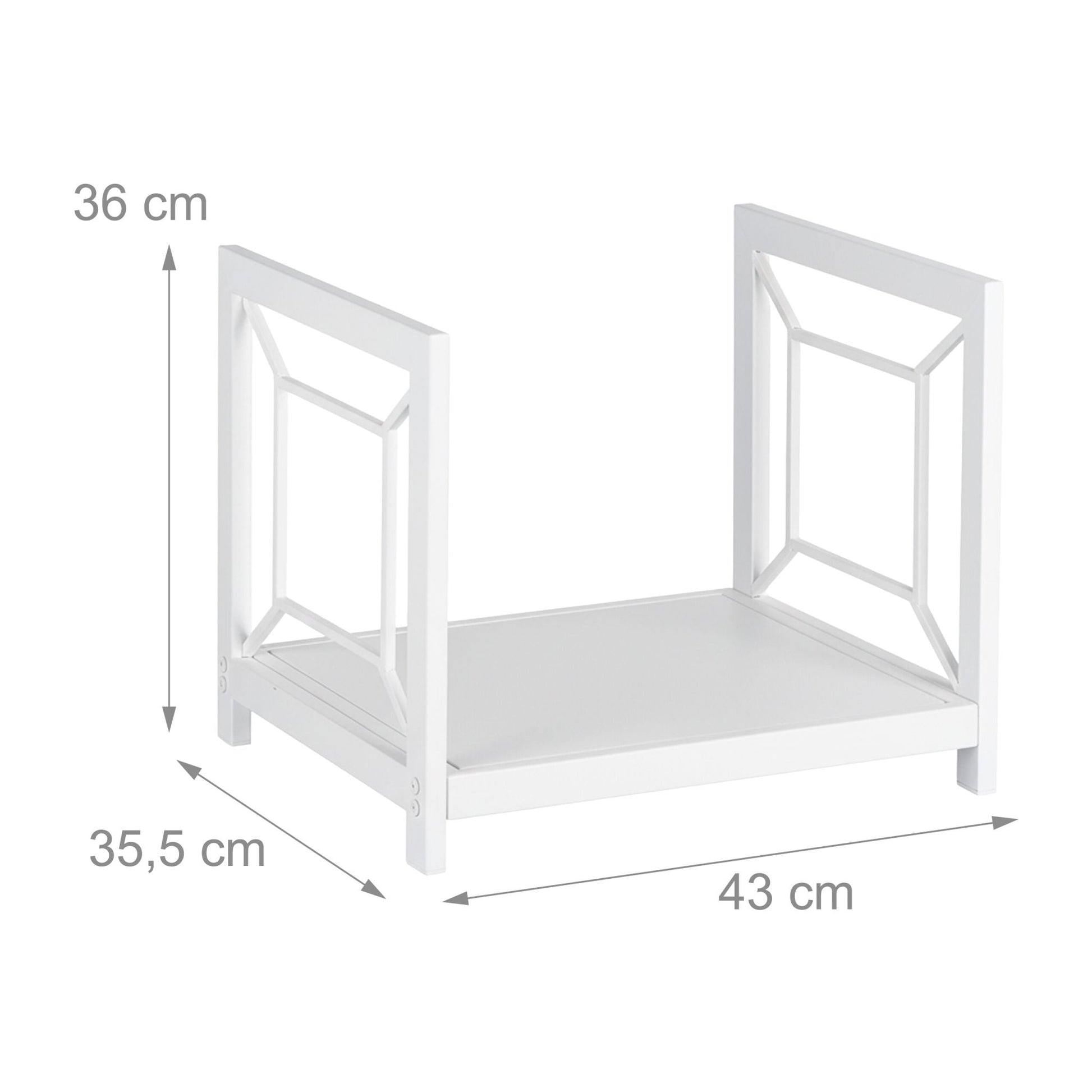 Modernes Kaminholzregal Metall Weiss von Relaxdays