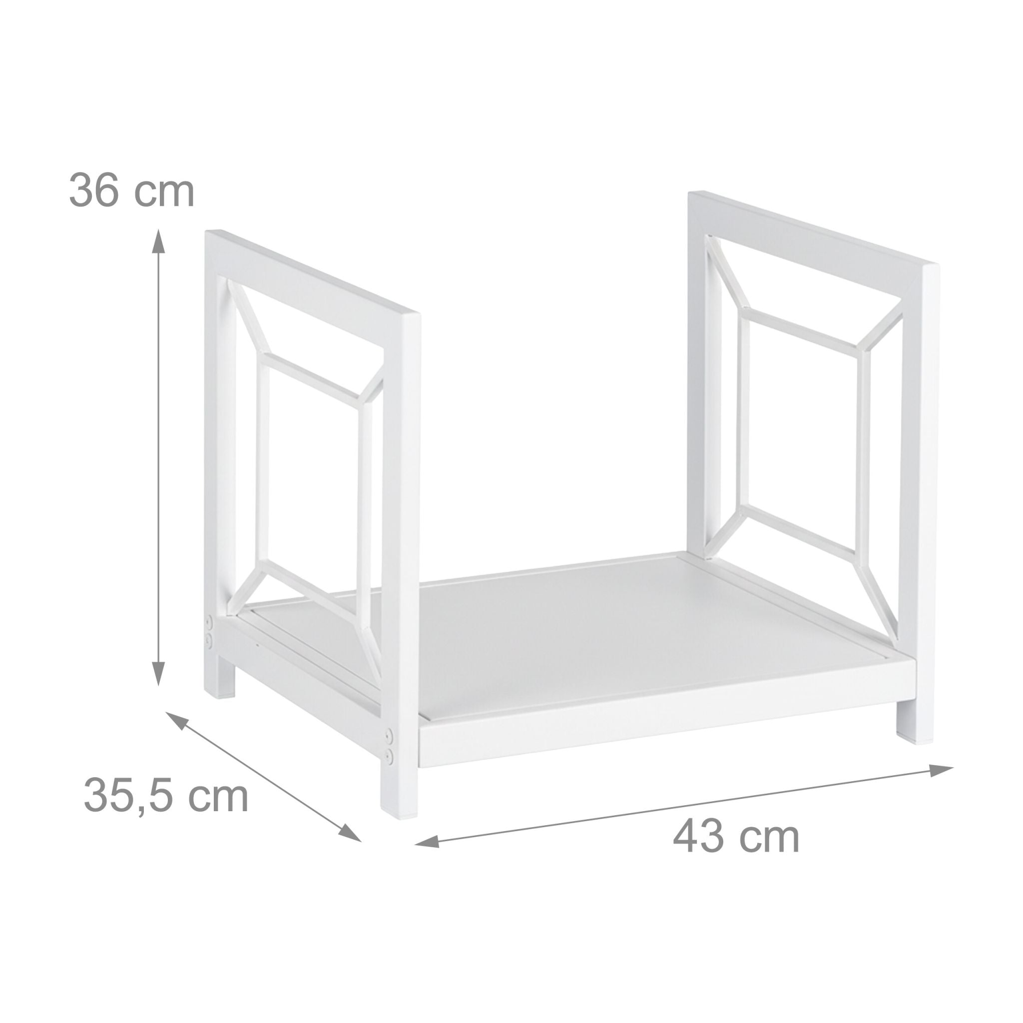 Modernes Kaminholzregal Metall Weiss von Relaxdays