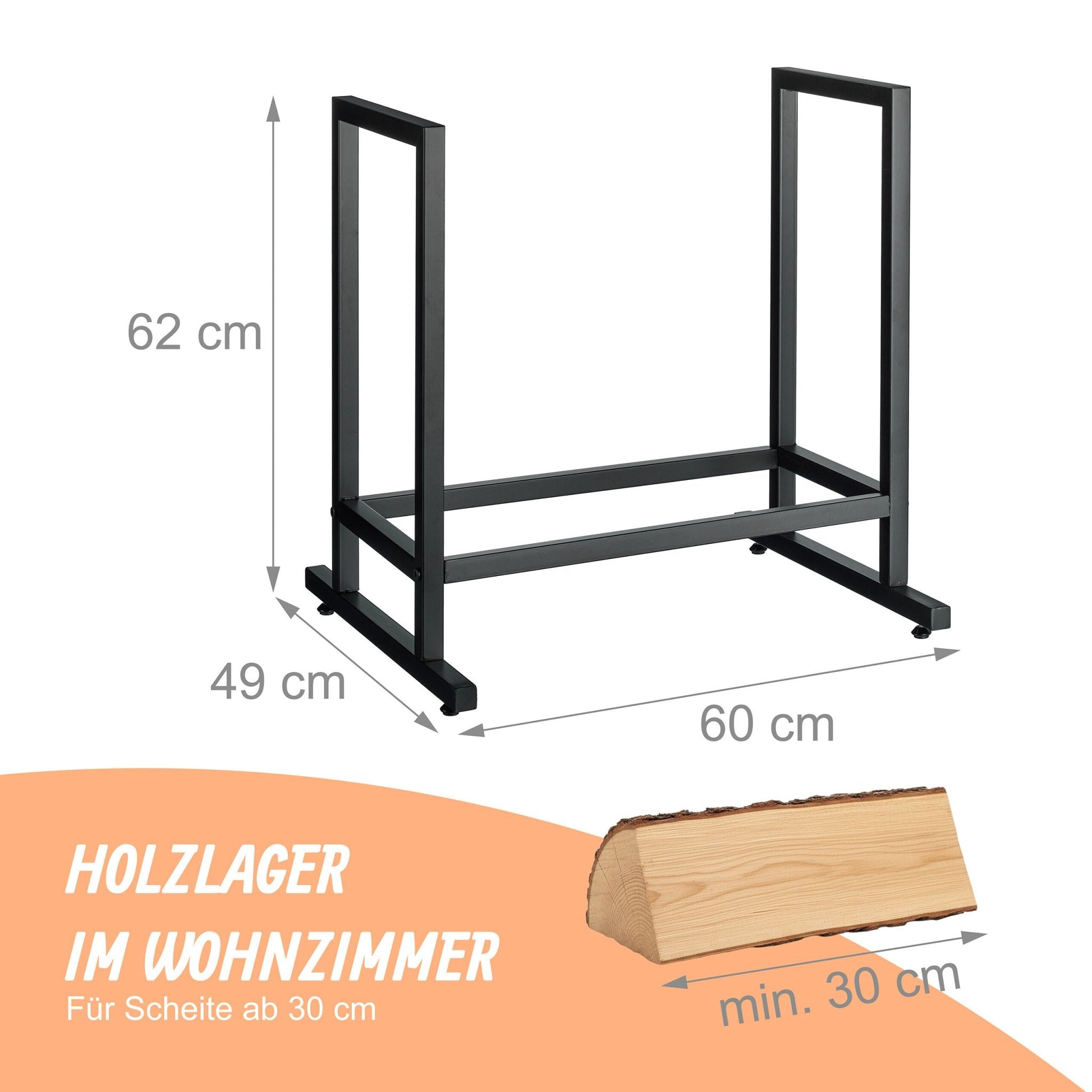 Kaminholzregal Modern Schwarz von Relaxdays