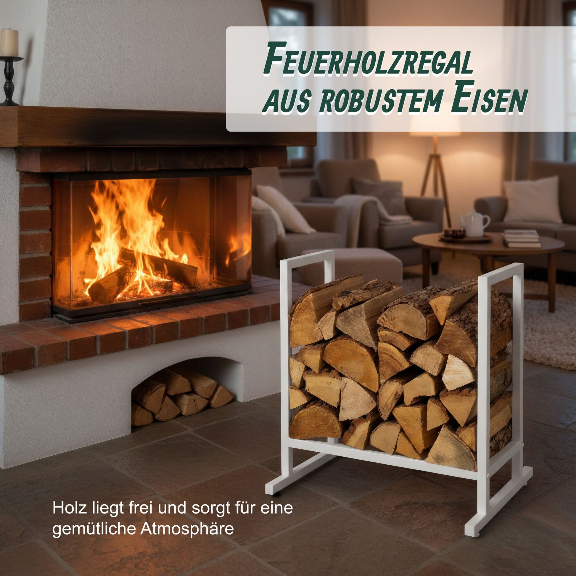 Kaminholzregal Modern Weiss von Relaxdays