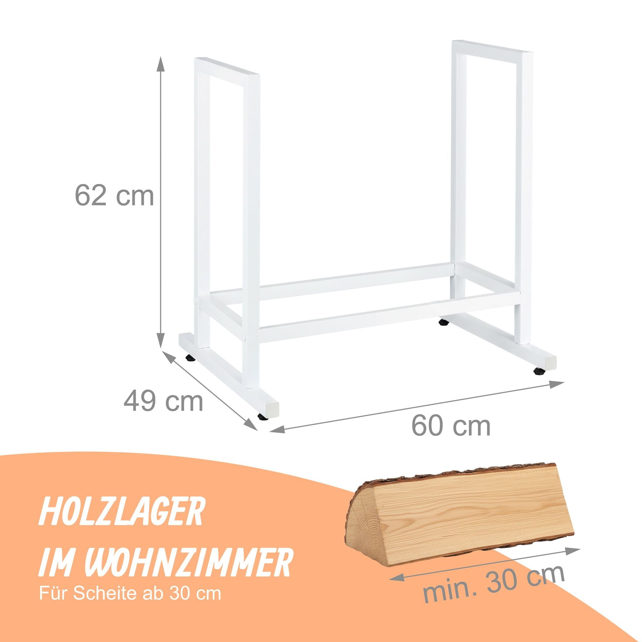 Kaminholzregal Modern Weiss von Relaxdays