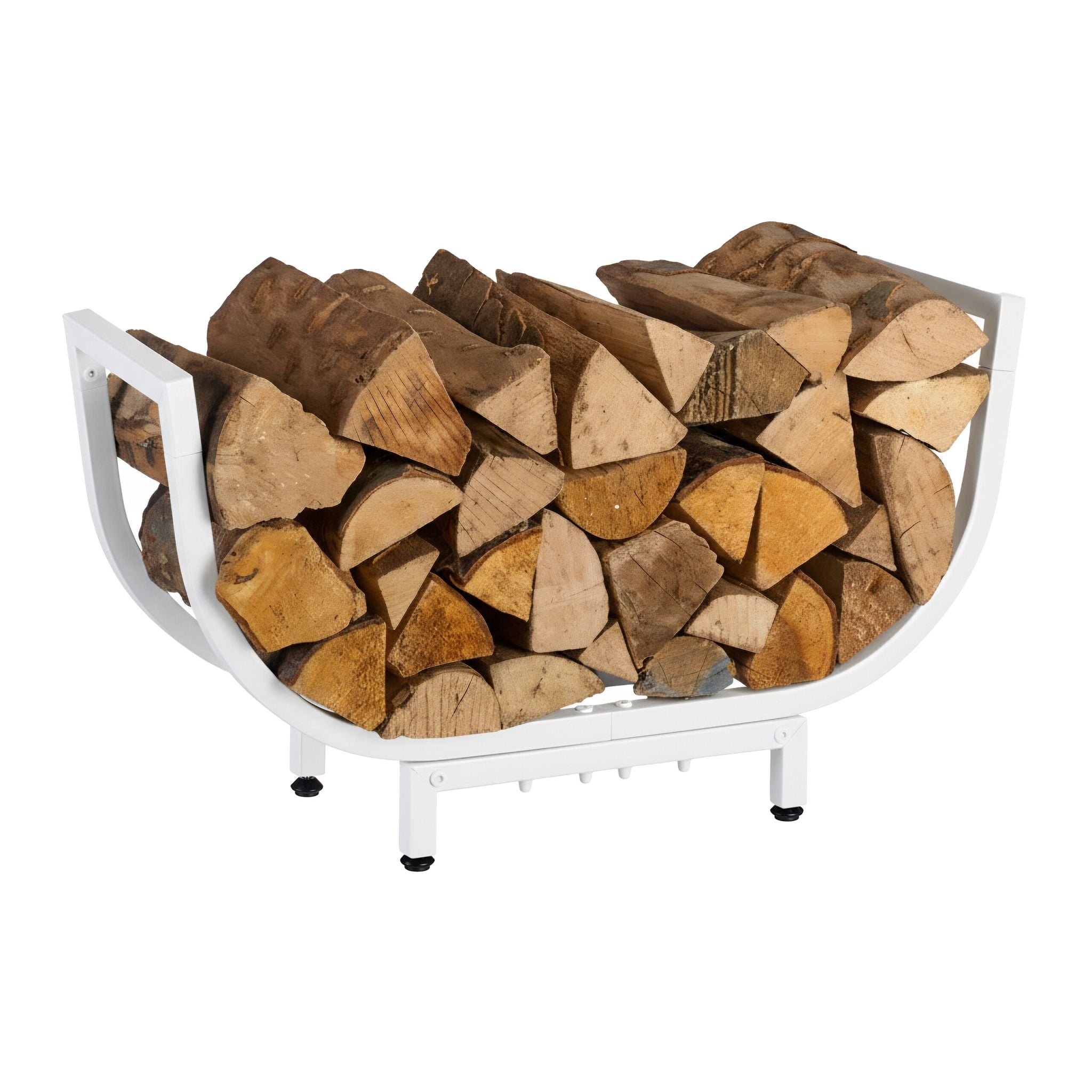 Kaminholzregal geschwungenen Design Weiss von Relaxdays