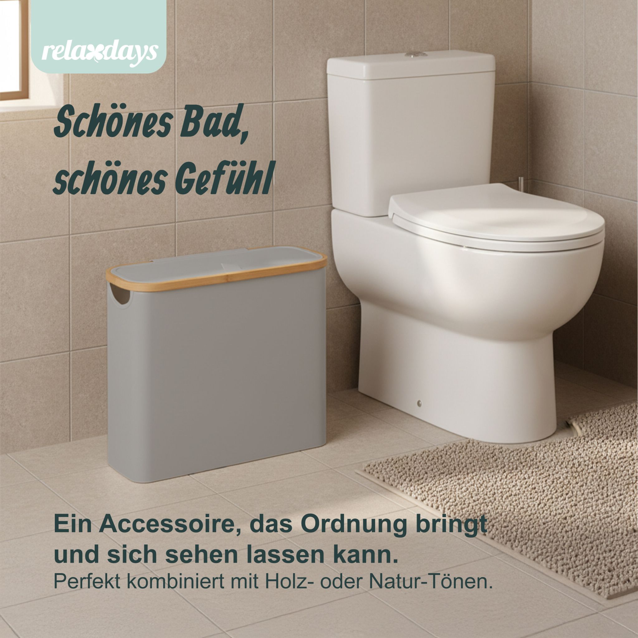 Toilettenpapier Aufbewahrung 12 Rollen Hellbraun-Grau