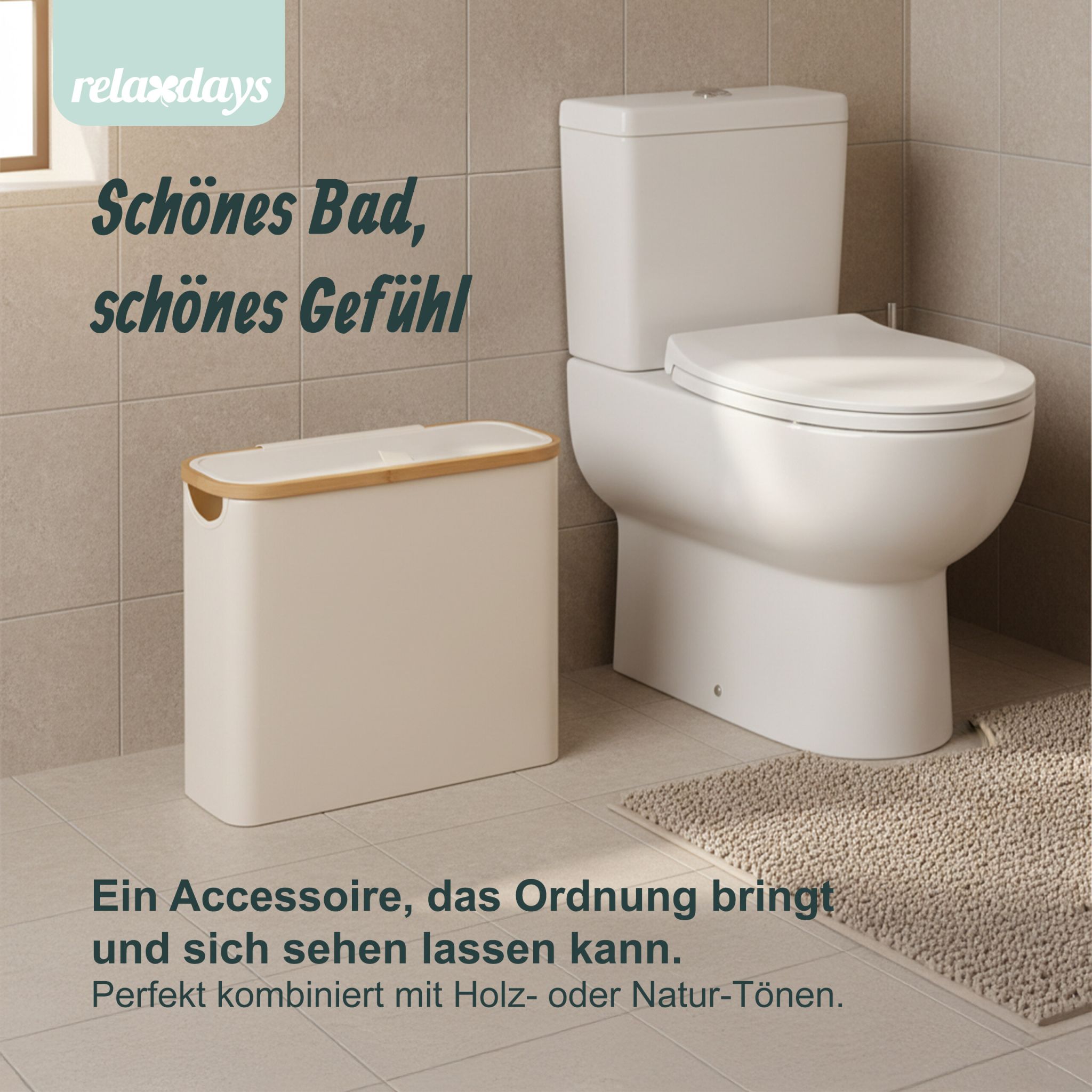 Toilettenpapier Aufbewahrung 12 Rollen Beige-Hellbraun