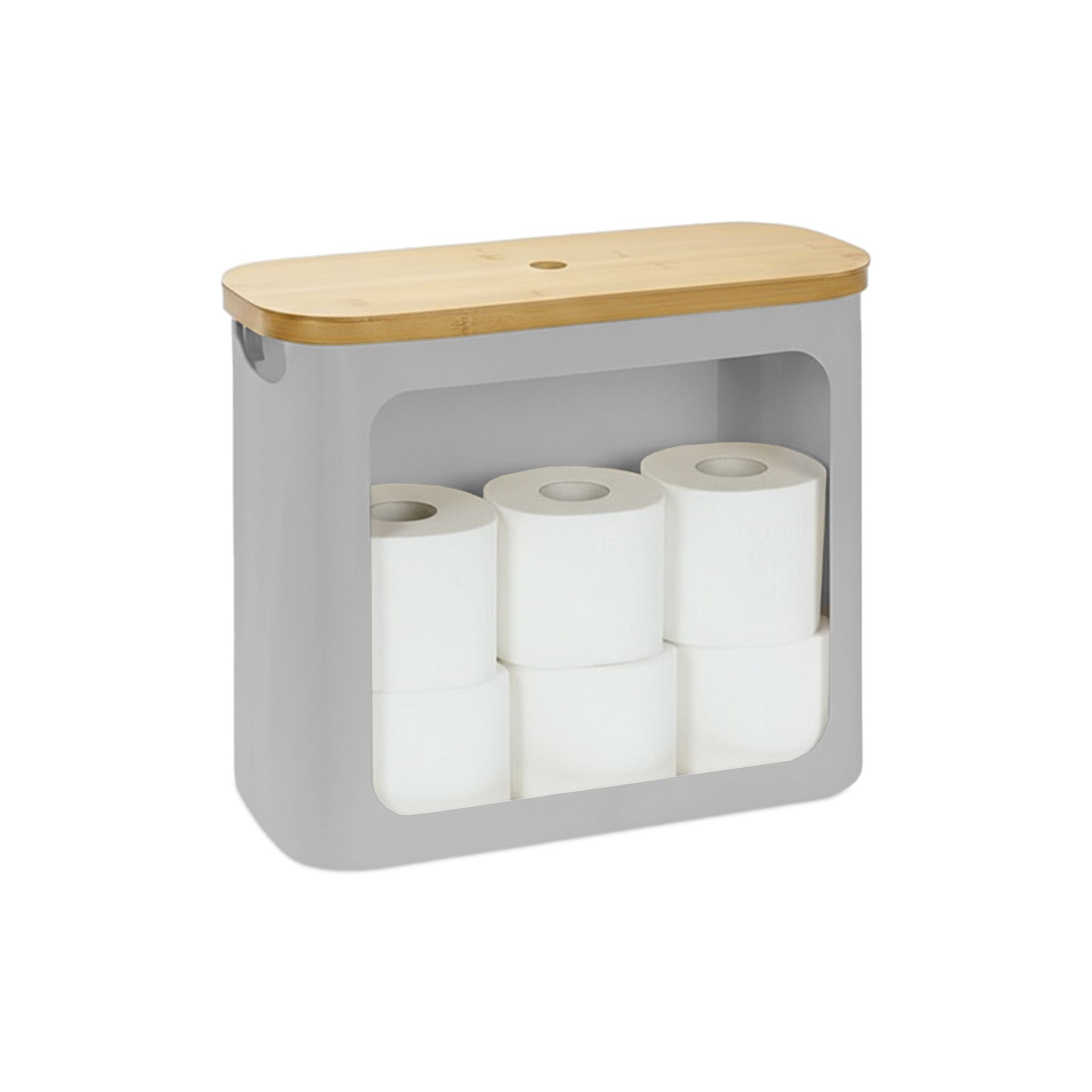 Toilettenpapier Aufbewahrung 12 Rollen Hellbraun-Grau