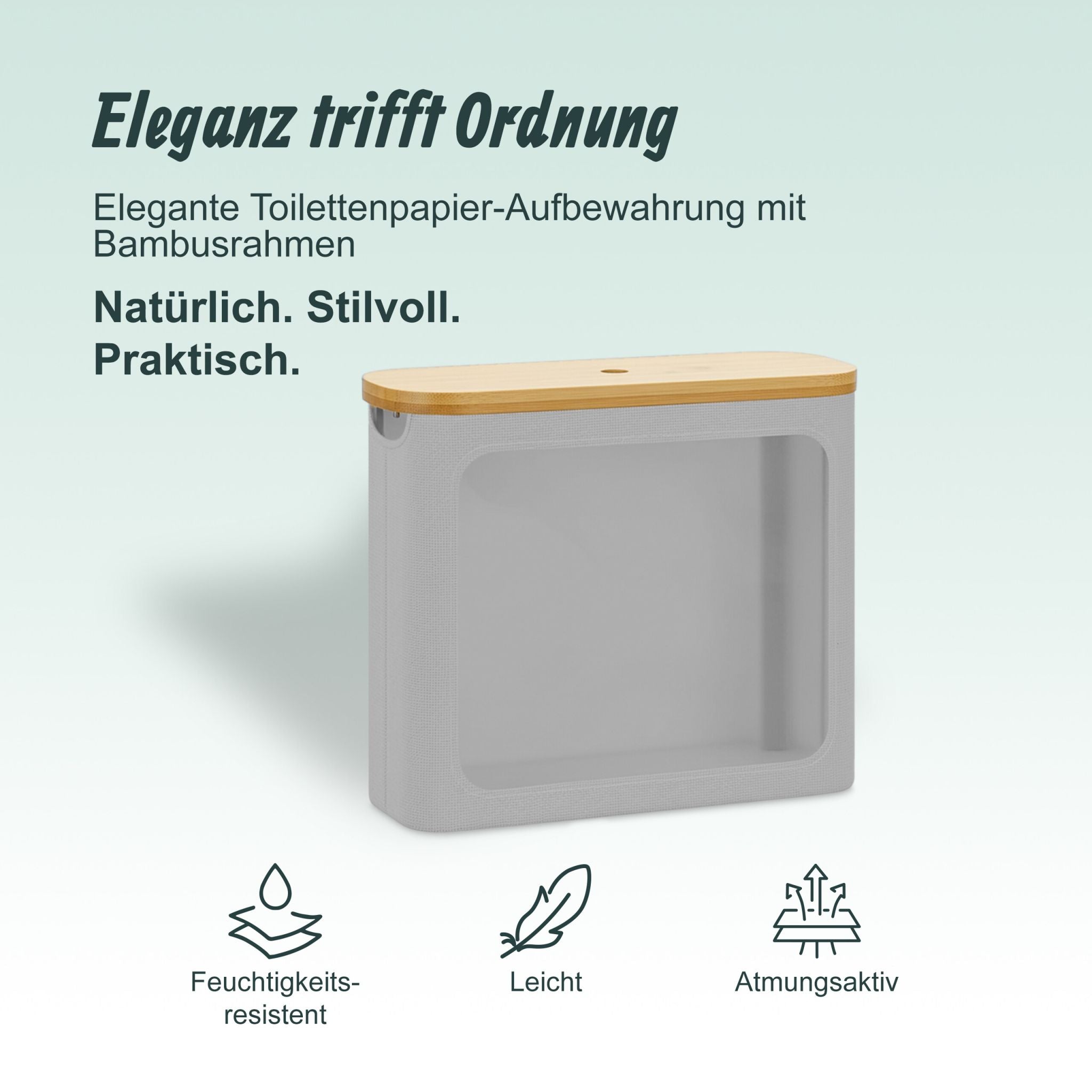 Toilettenpapier Aufbewahrung 12 Rollen Hellbraun-Grau