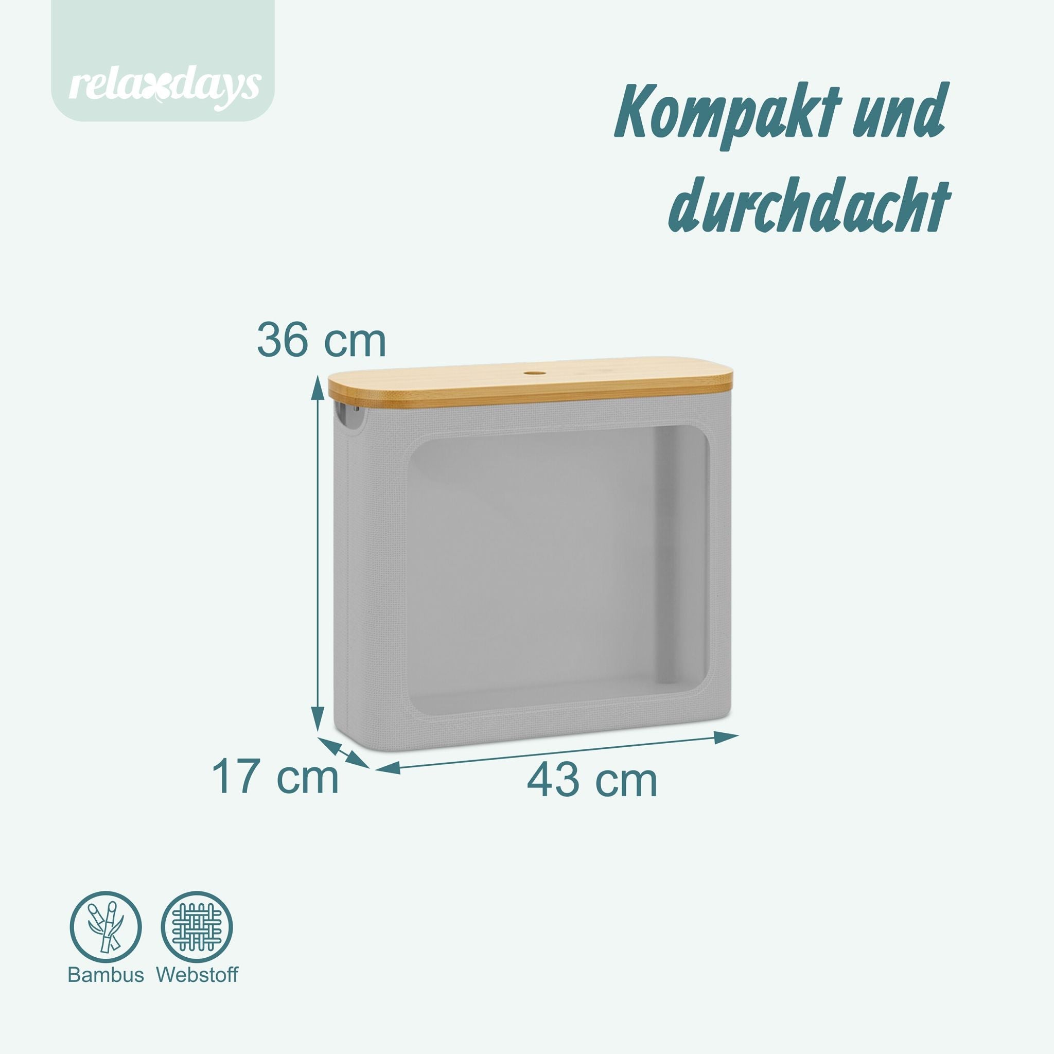 Toilettenpapier Aufbewahrung 12 Rollen Hellbraun-Grau