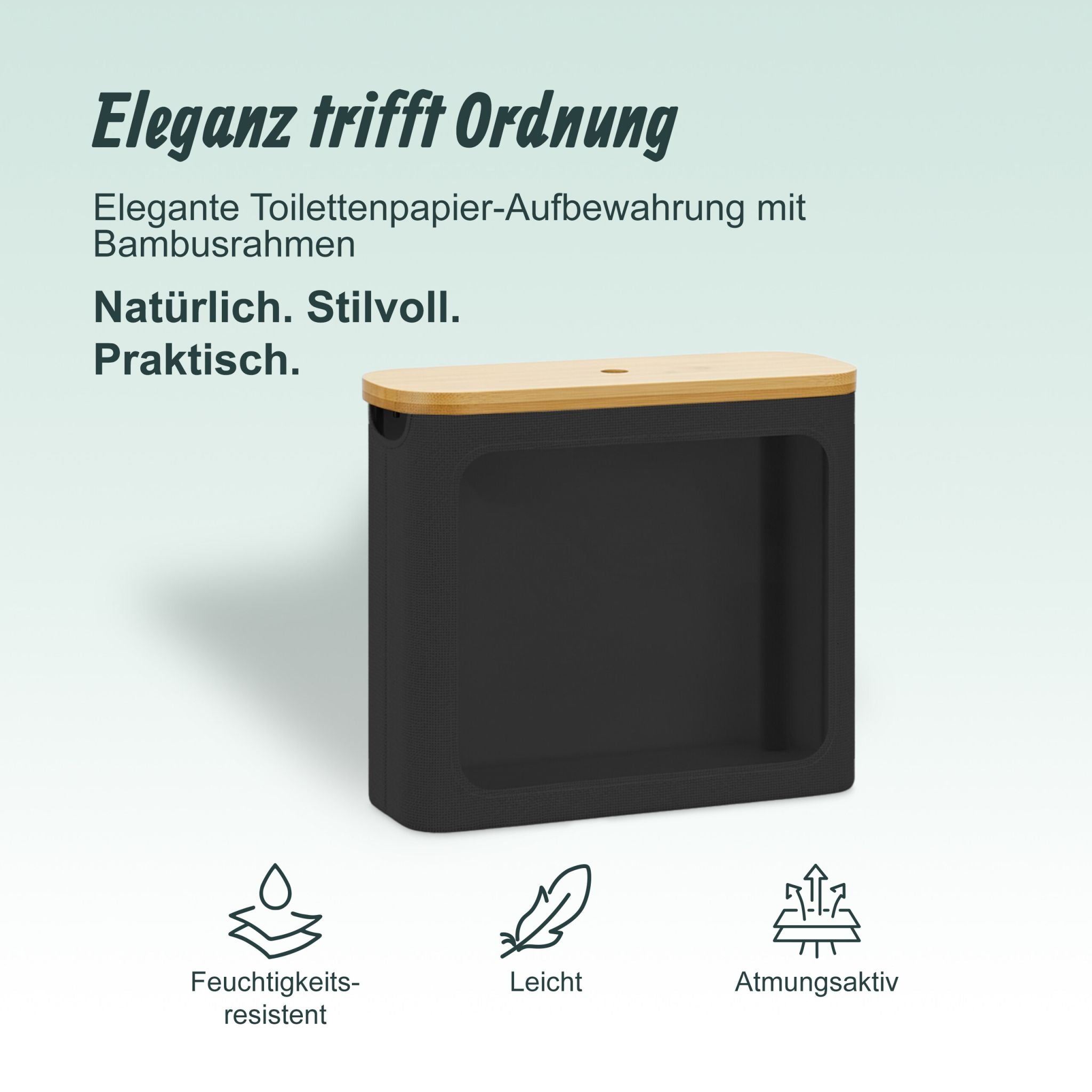 Toilettenpapier Aufbewahrung 12 Rollen Hellbraun-Schwarz