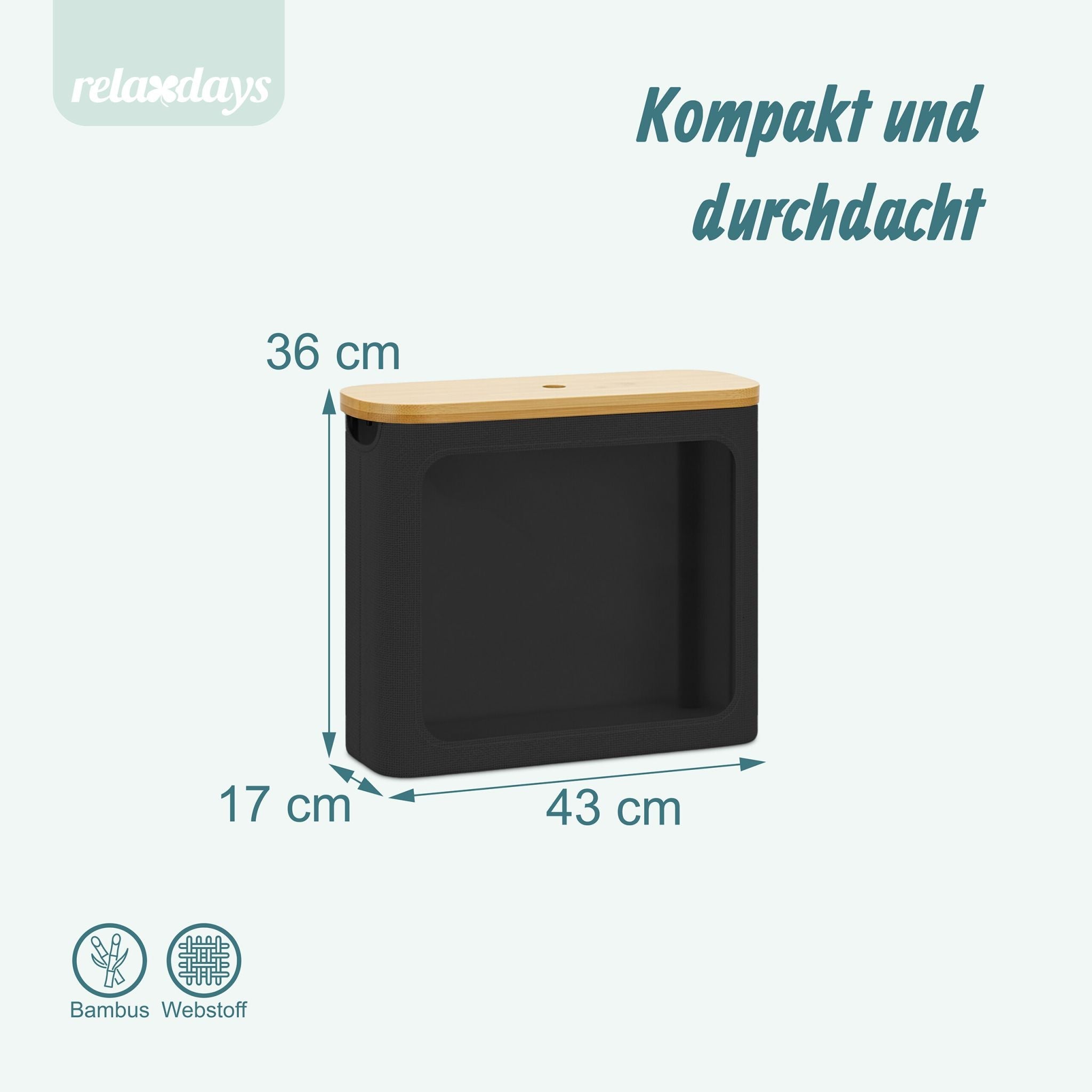 Toilettenpapier Aufbewahrung 12 Rollen Hellbraun-Schwarz