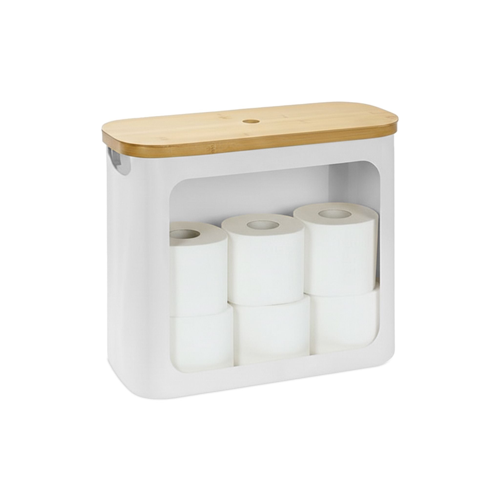 Toilettenpapier Aufbewahrung 12 Rollen Weiss-Hellbraun