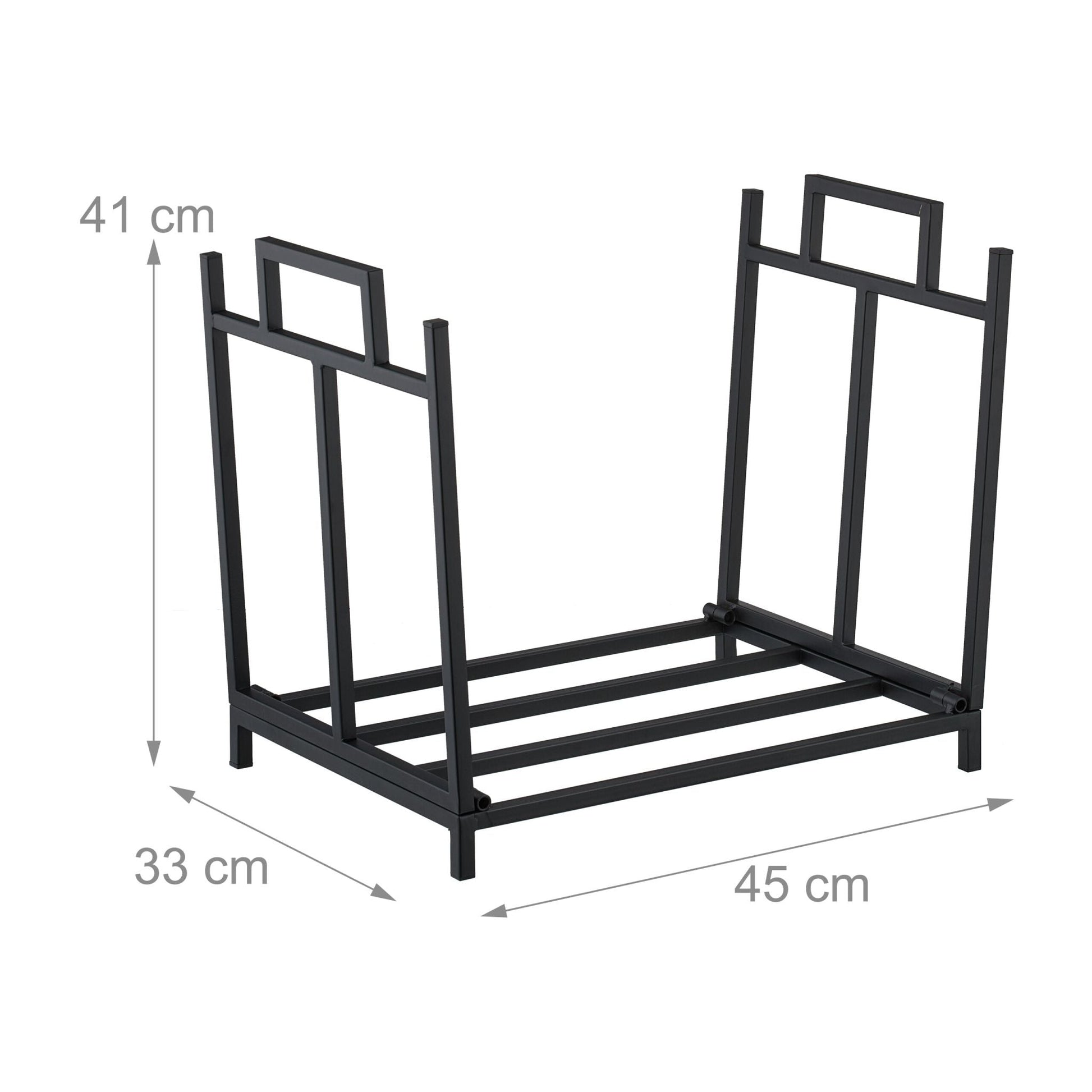 Faltbares Kaminholzregal Metall Schwarz von Relaxdays