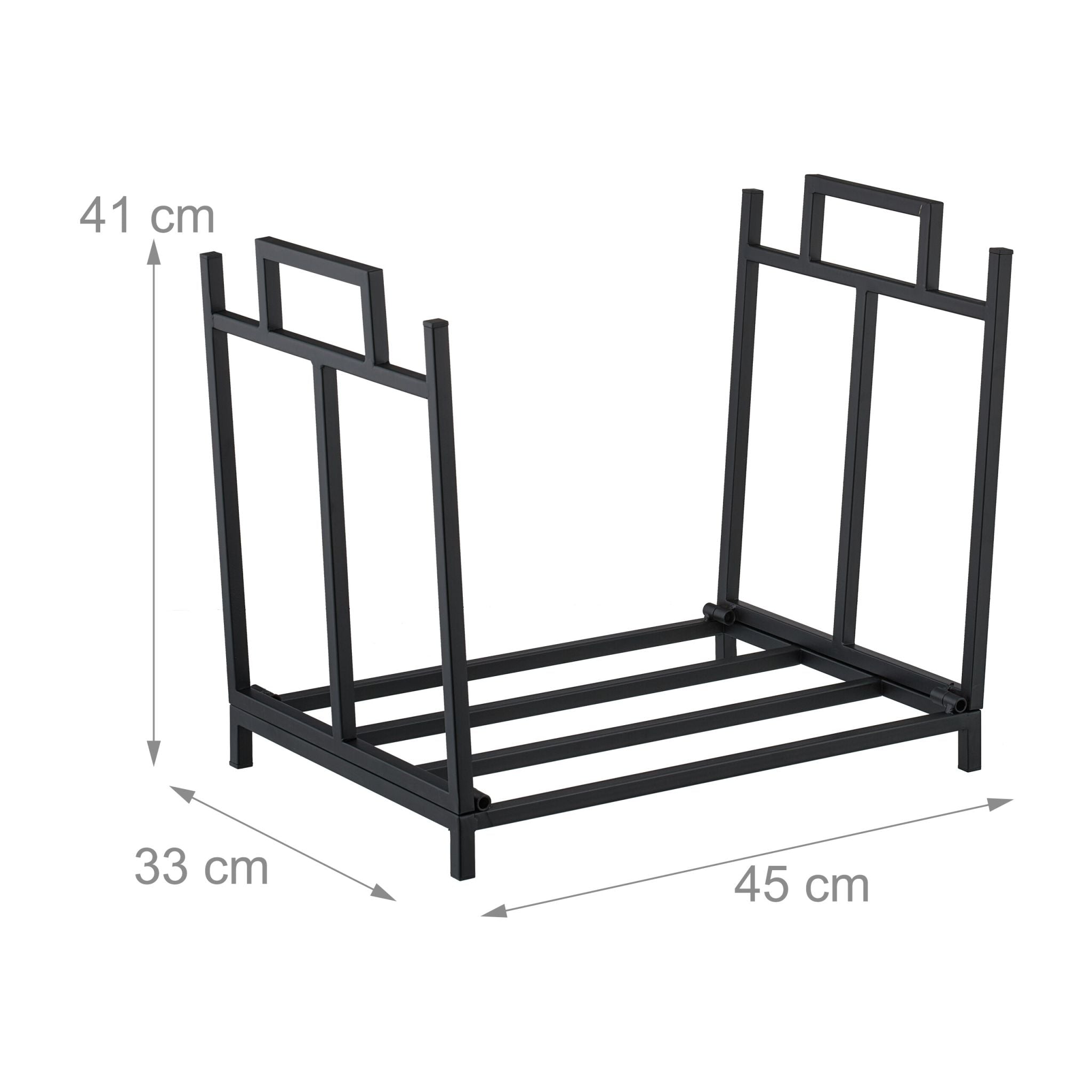 Faltbares Kaminholzregal Metall Schwarz von Relaxdays