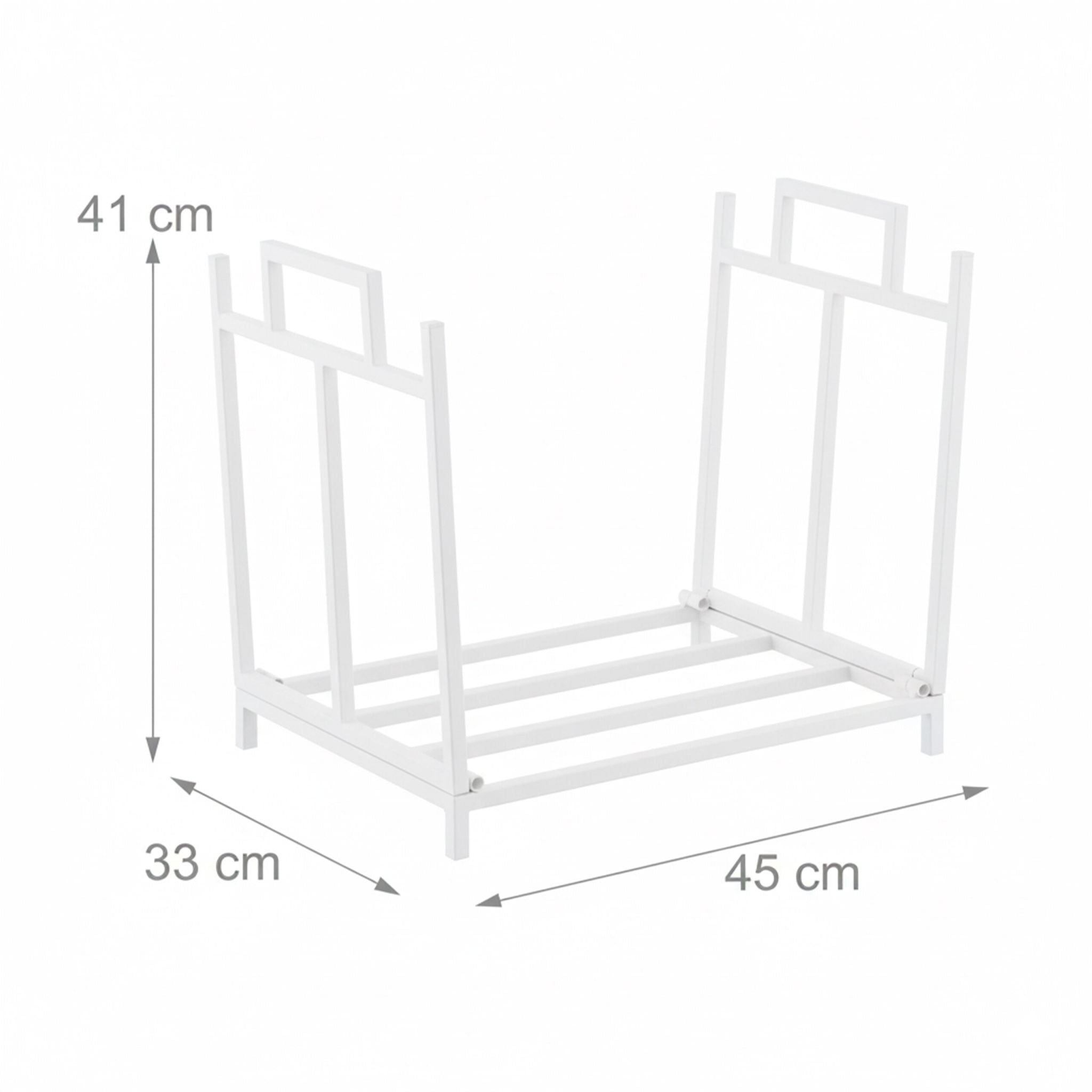Faltbares Kaminholzregal Metall Weiss von Relaxdays