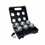 Boule Kugelset mit 6 Kugeln Orange-Schwarz-Silber von Relaxdays