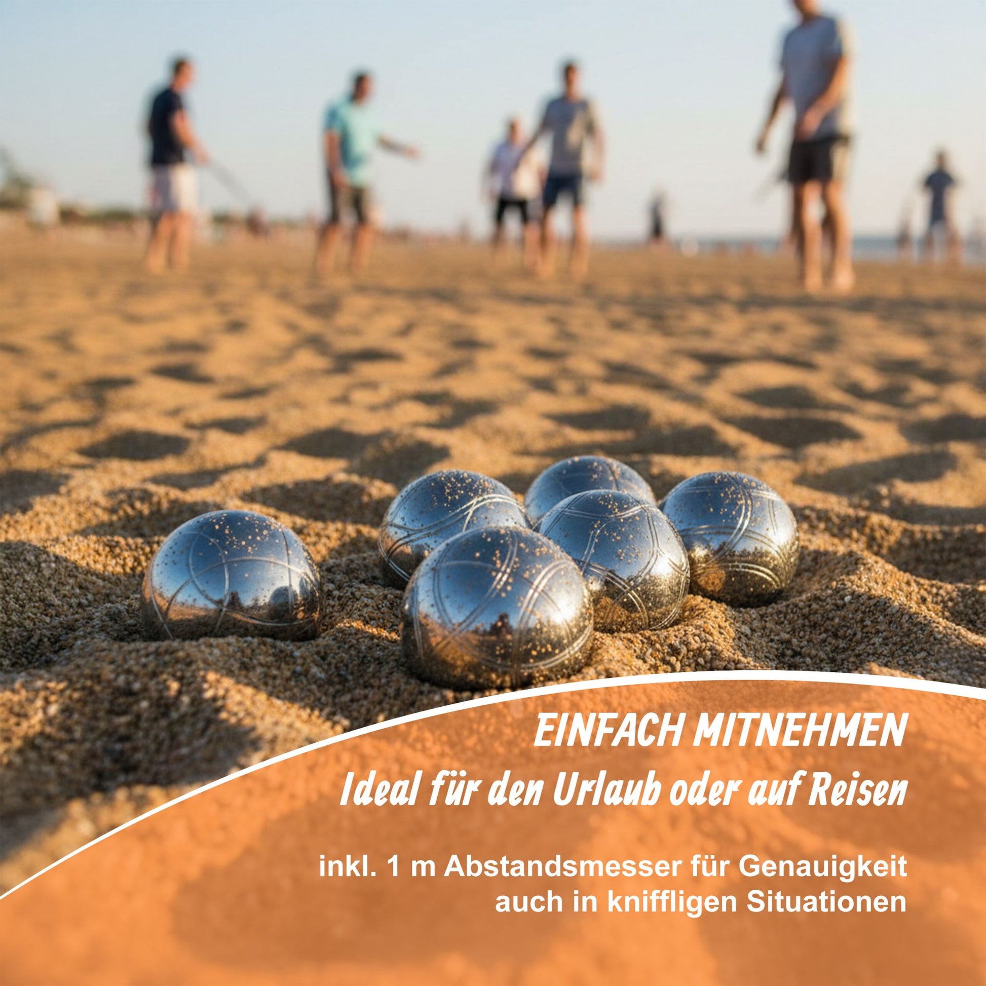 Boule Kugelset mit 6 Kugeln Orange-Schwarz-Silber von Relaxdays