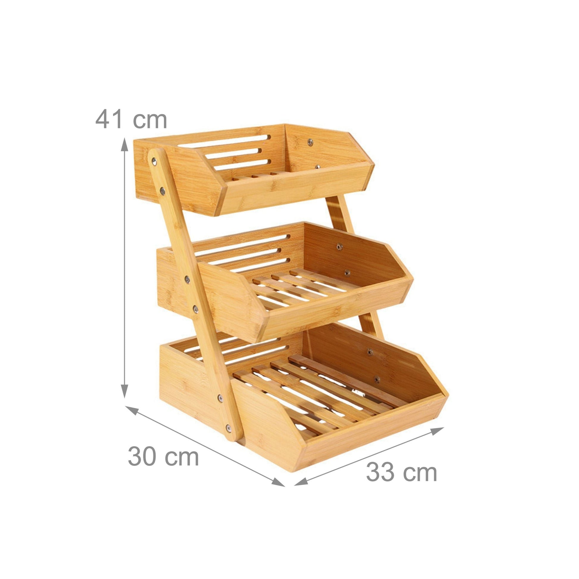 Obst Etagere Bambus 3 Etagen Hellbraun von Relaxdays