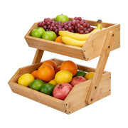 Obst Etagere Bambus 2 Etagen Hellbraun von Relaxdays