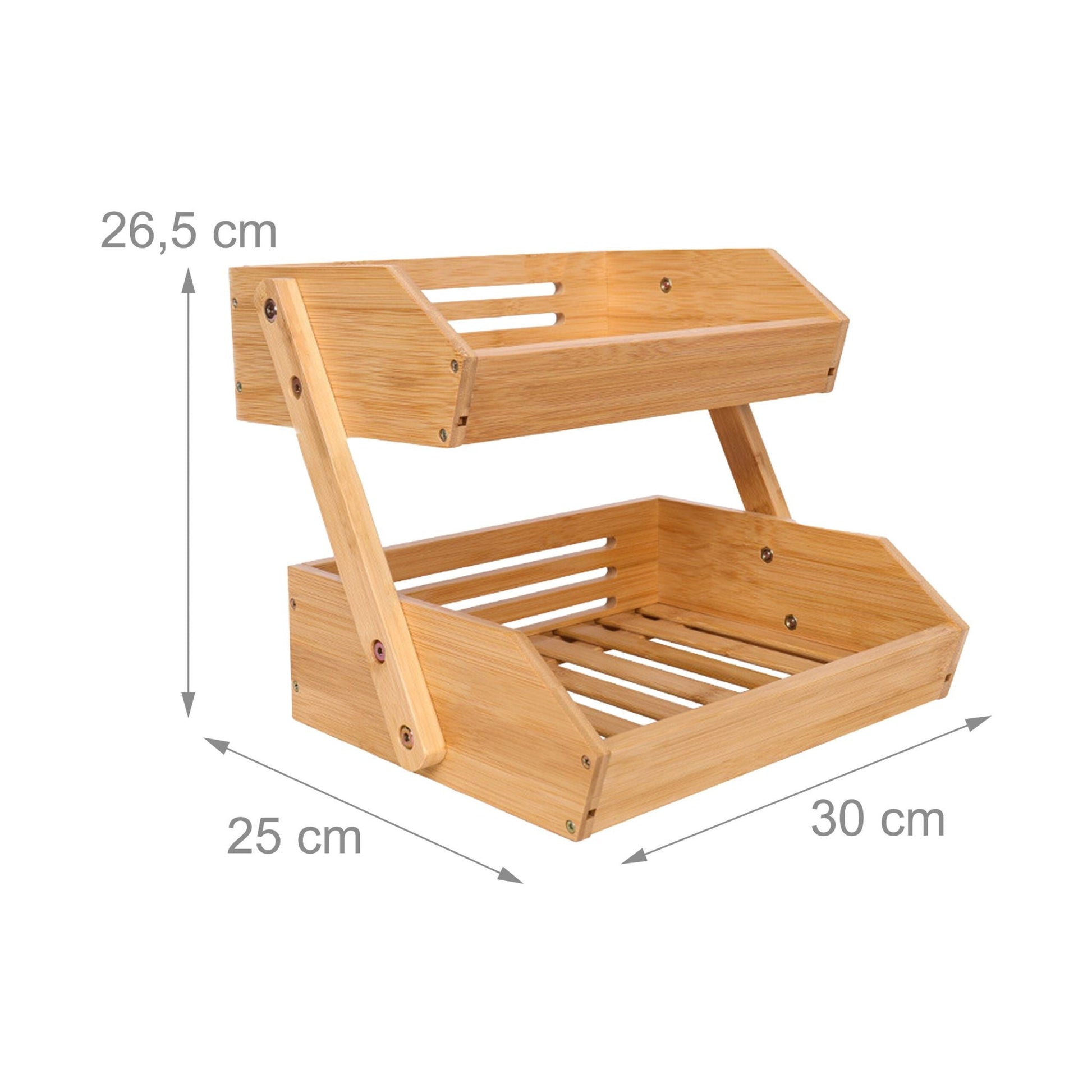 Obst Etagere Bambus 2 Etagen Hellbraun von Relaxdays