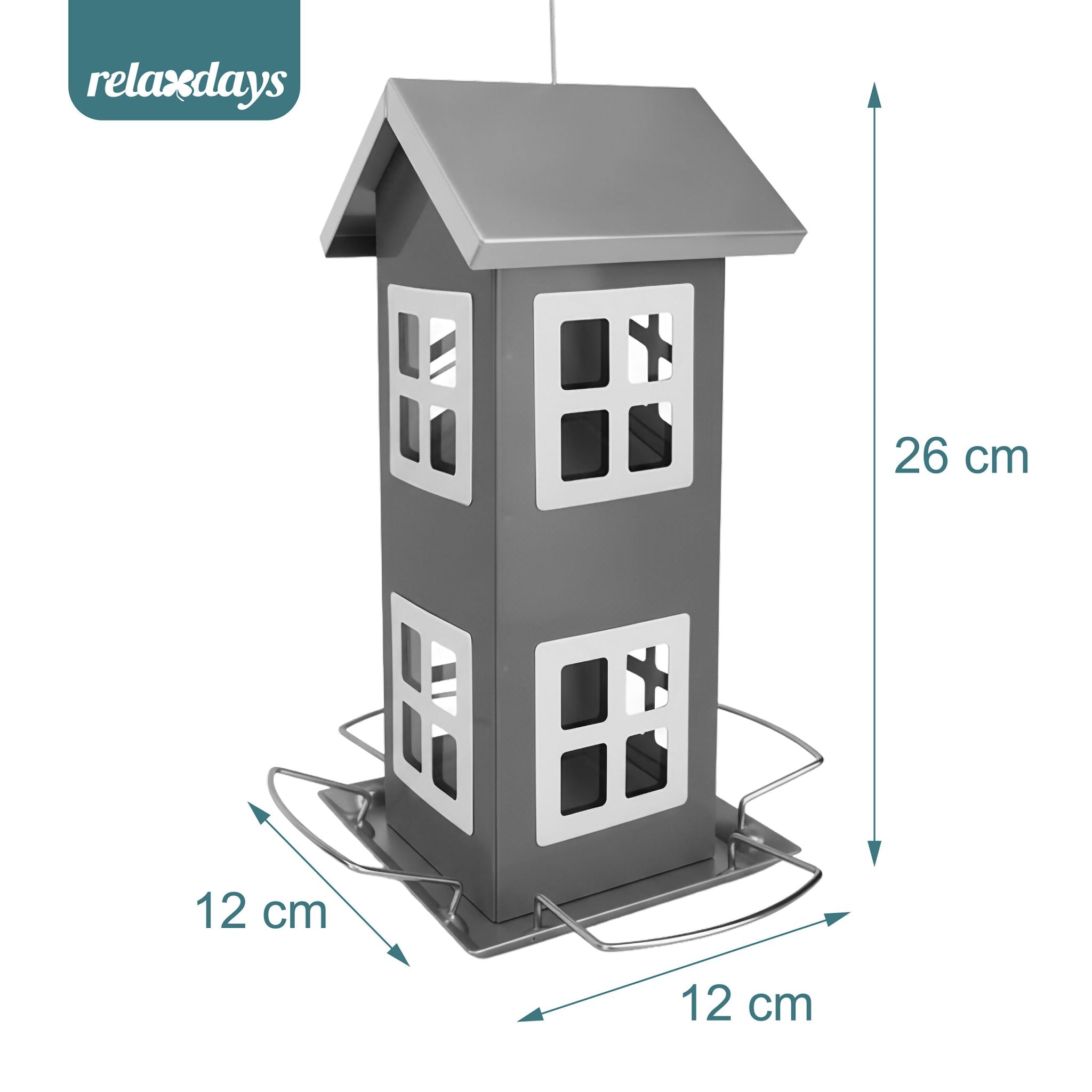 Vogelhaus zum Aufhängen Weiss-Silber-Grau von Relaxdays