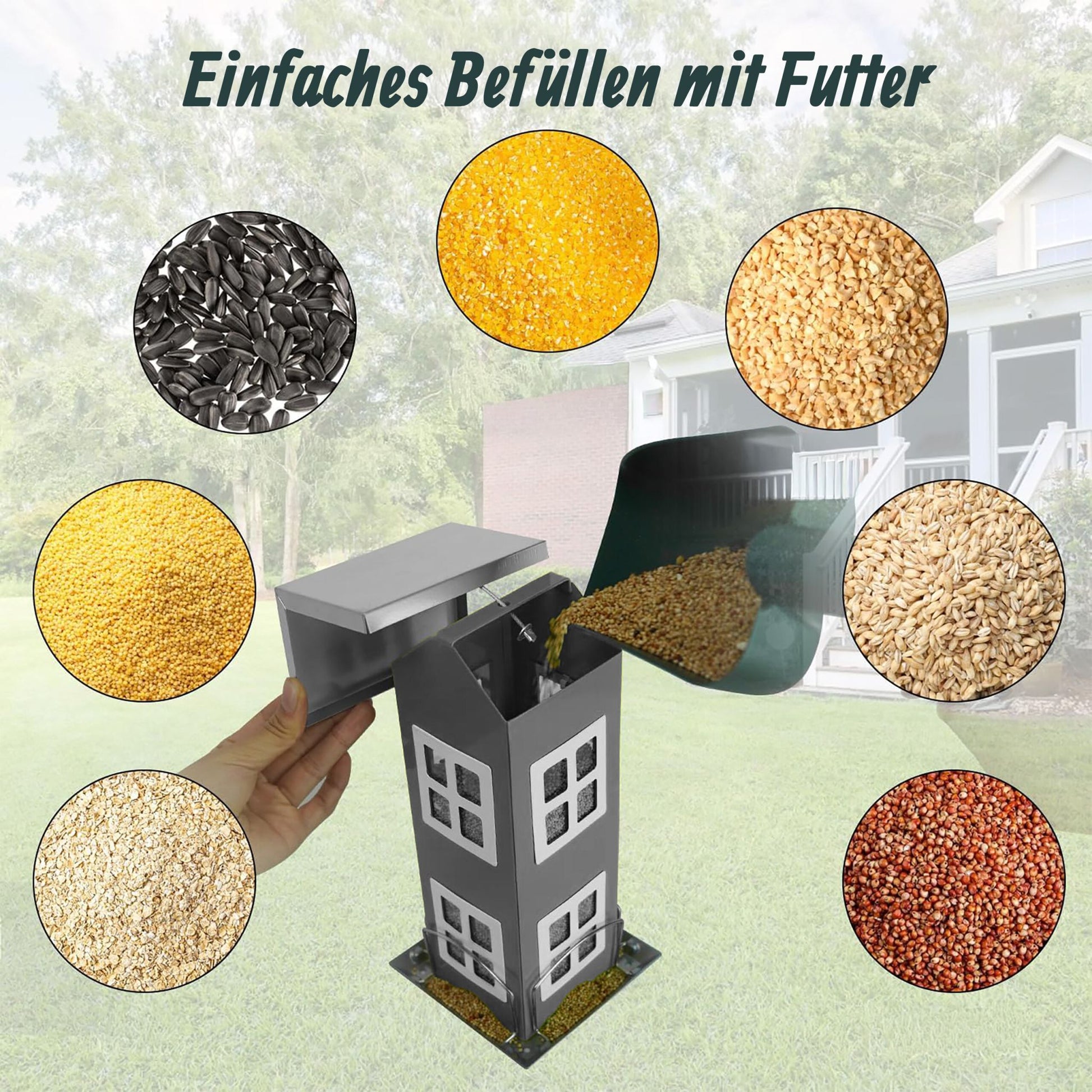 Vogelhaus zum Aufhängen Weiss-Silber-Grau von Relaxdays