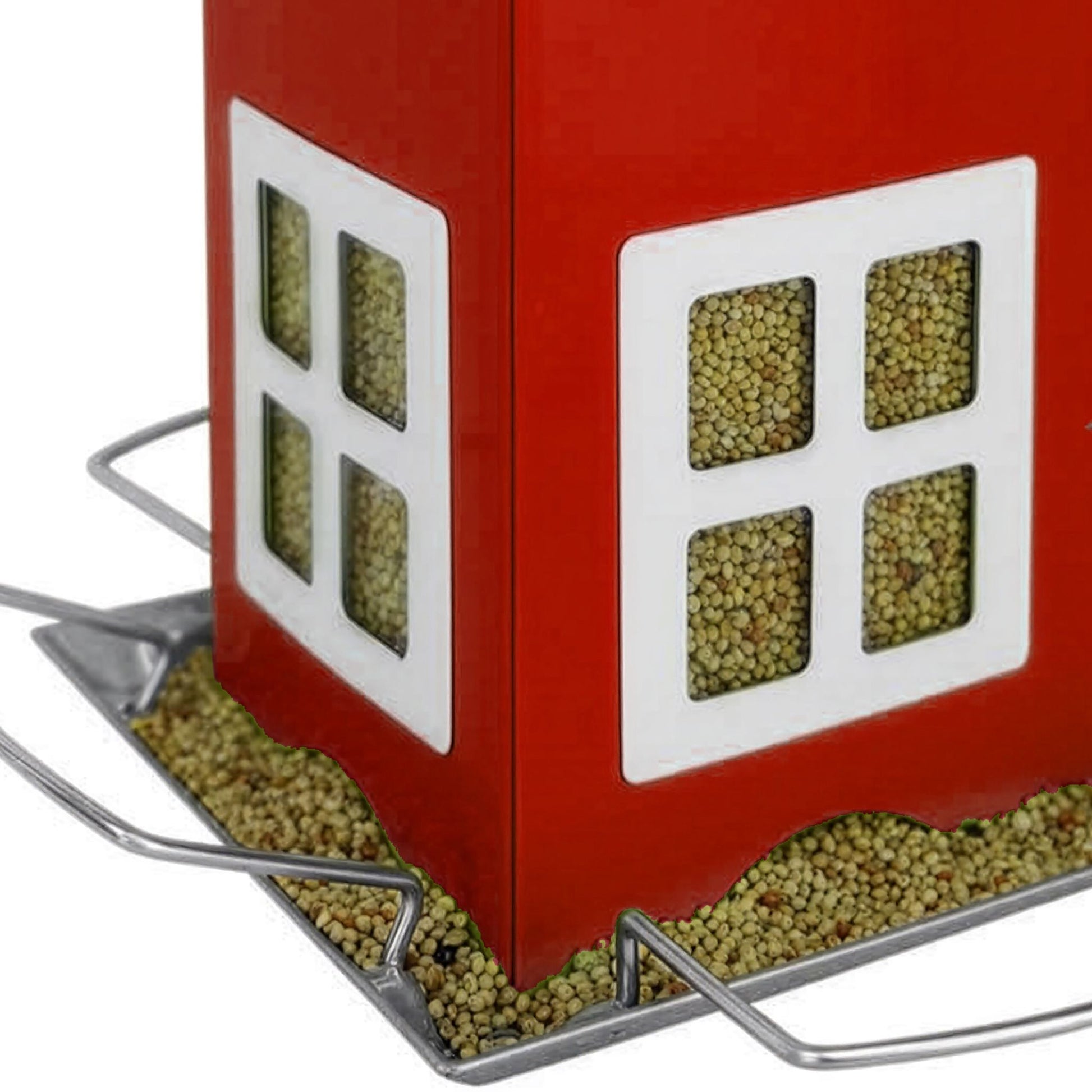 Vogelhaus zum Aufhängen Weiss-Rot-Silber von Relaxdays