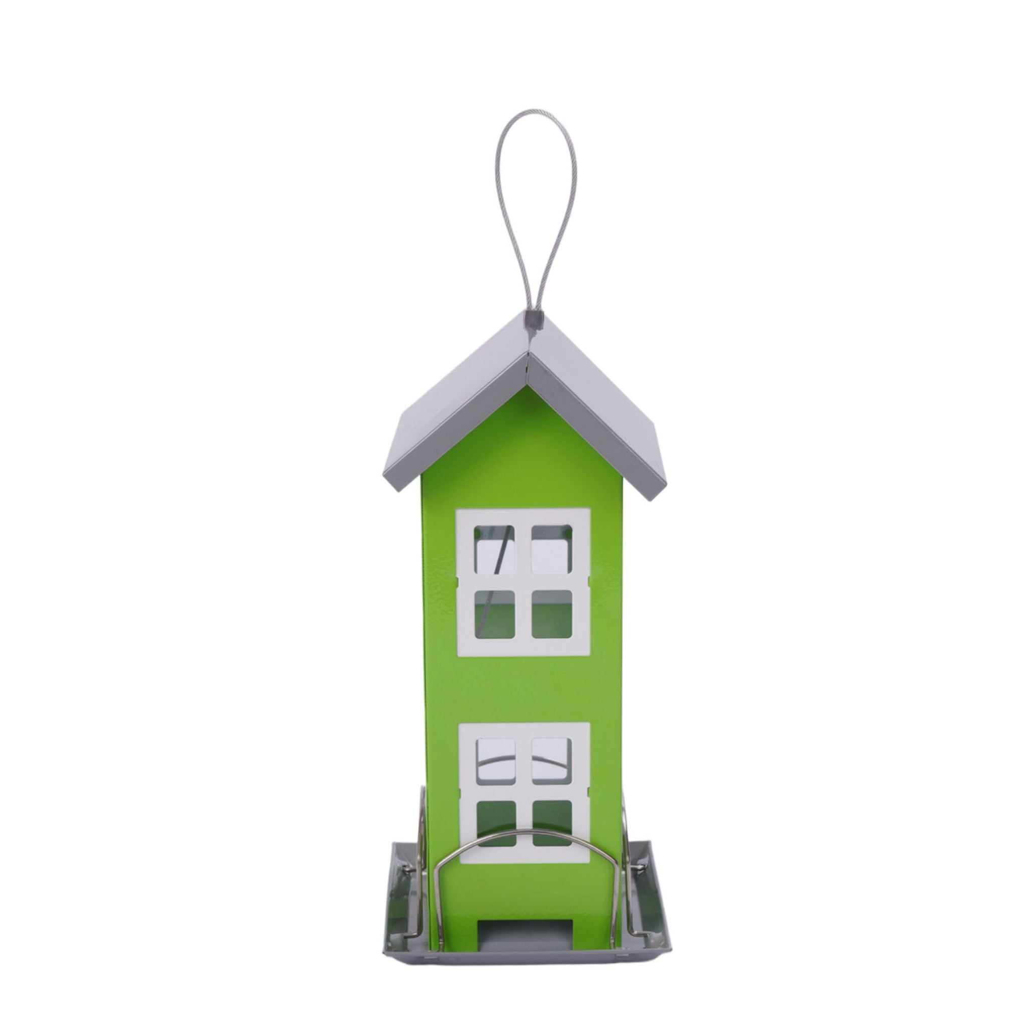 Vogelhaus zum Aufhängen Weiss-Grün-Silber