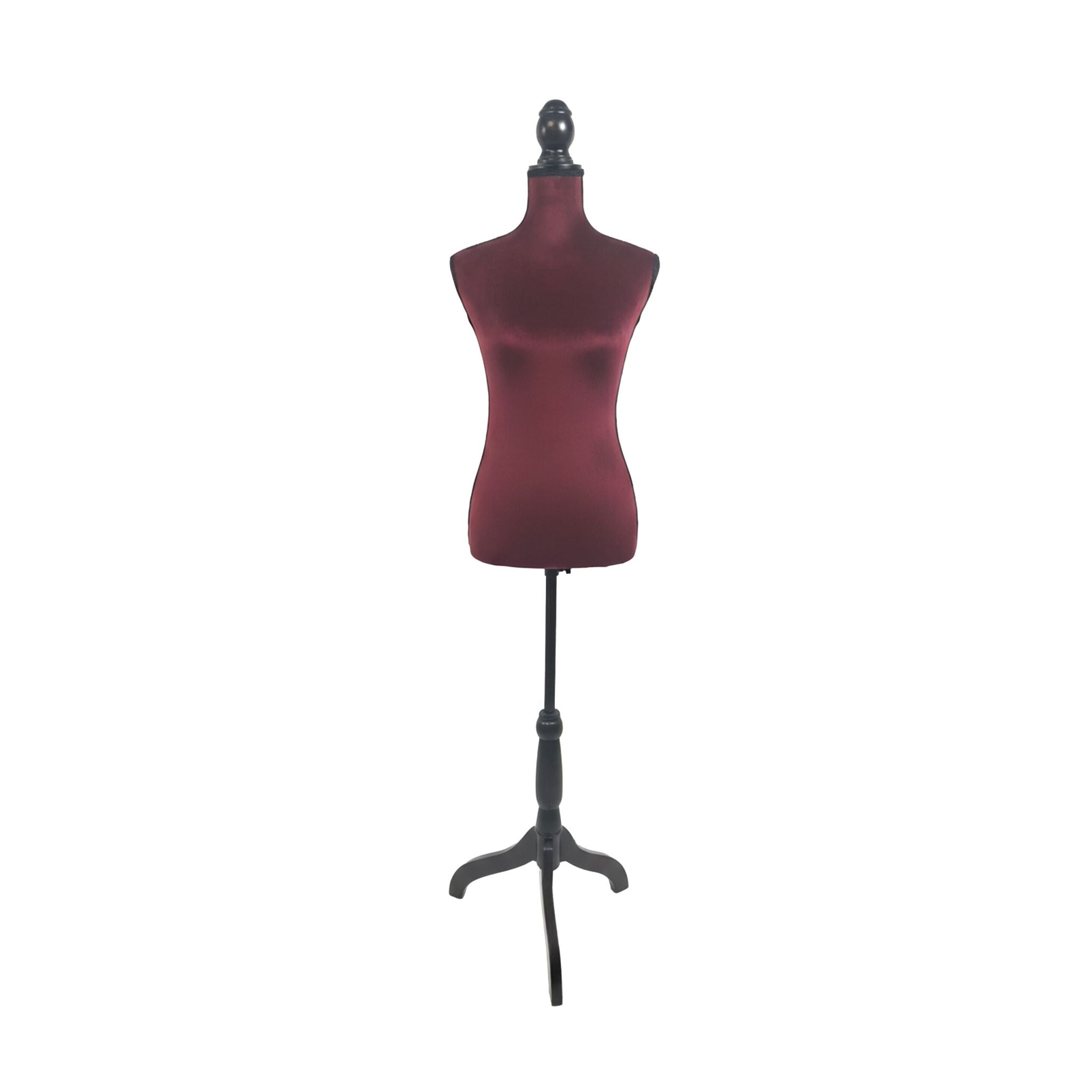 Weibliche Schneiderpuppe 36/38 Samt Dunkelrot-Schwarz von Relaxdays