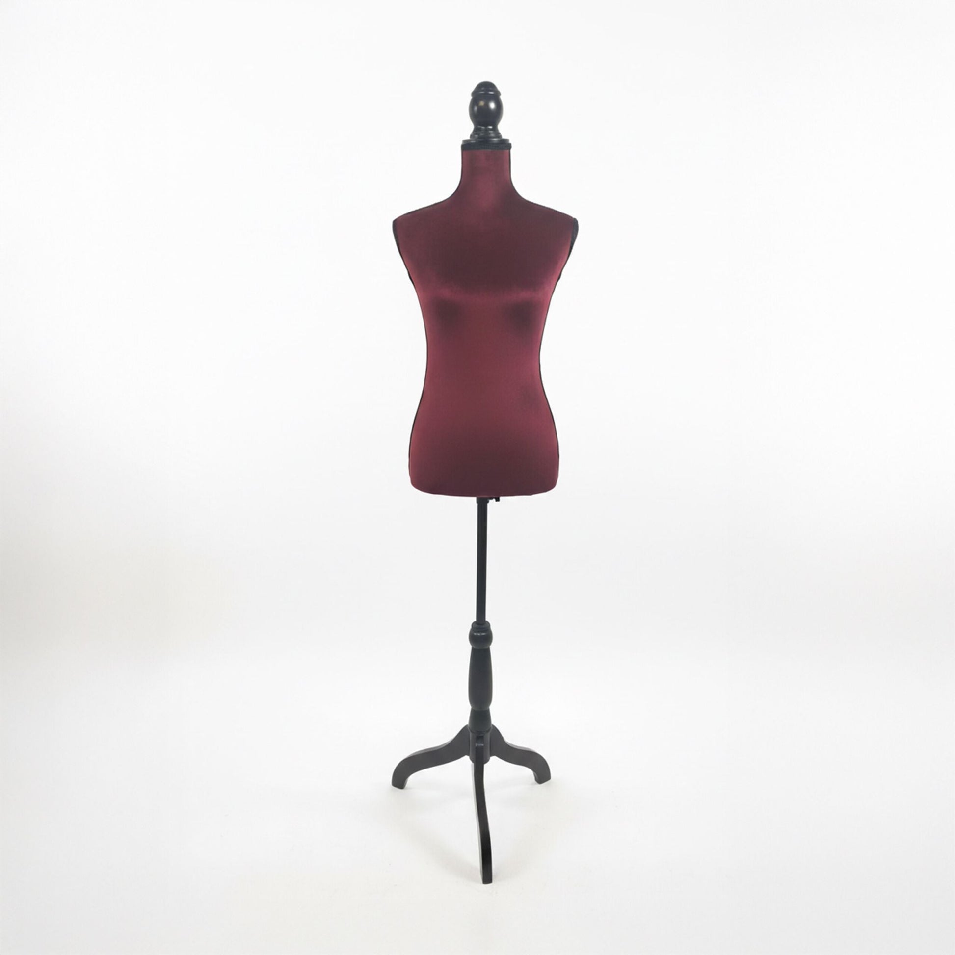 Weibliche Schneiderpuppe 36/38 Samt Dunkelrot-Schwarz von Relaxdays