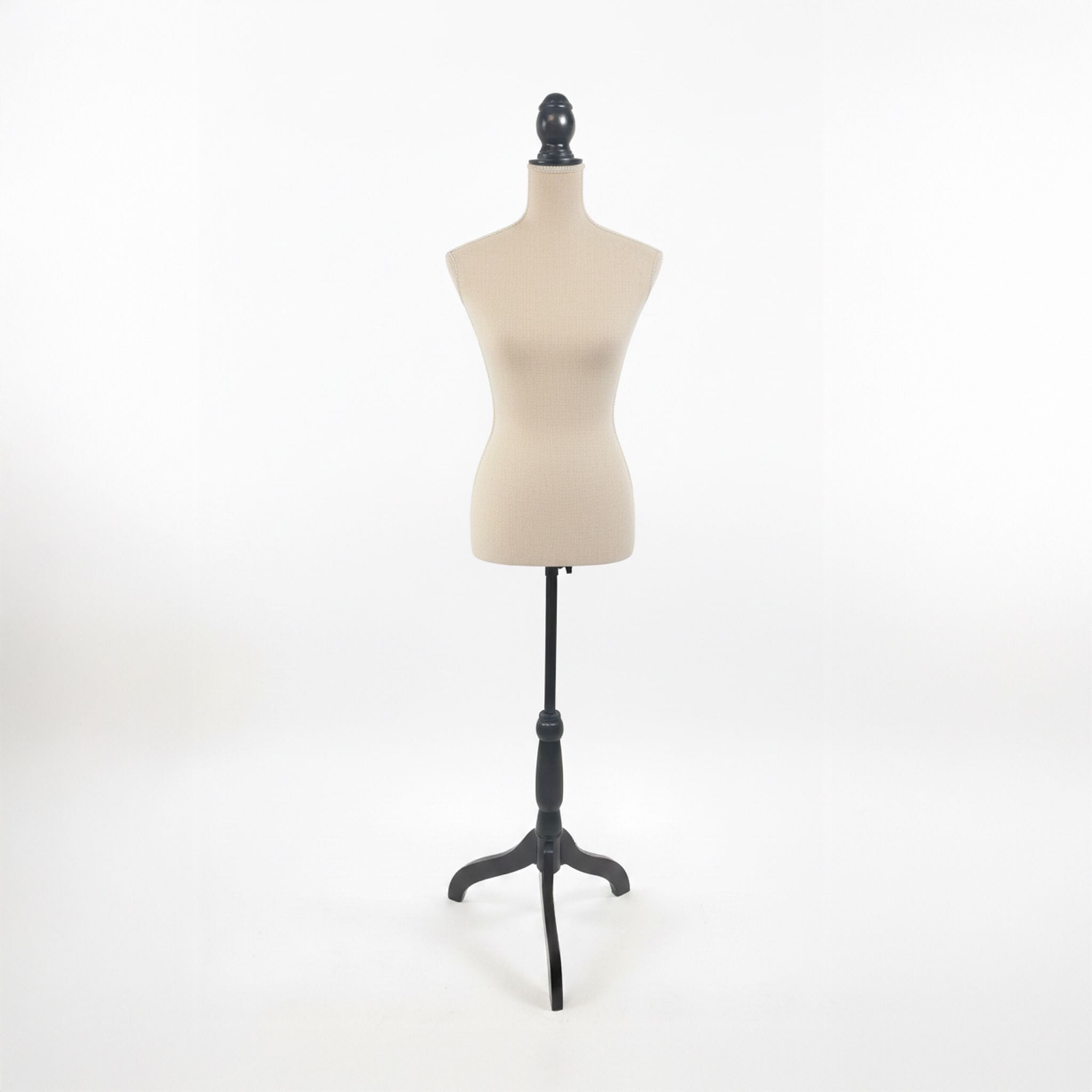 Weibliche Schneiderpuppe 36/38 Samt Beige-Schwarz von Relaxdays