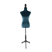 Weibliche Schneiderpuppe 36/38 Samt Schwarz-Türkis von Relaxdays