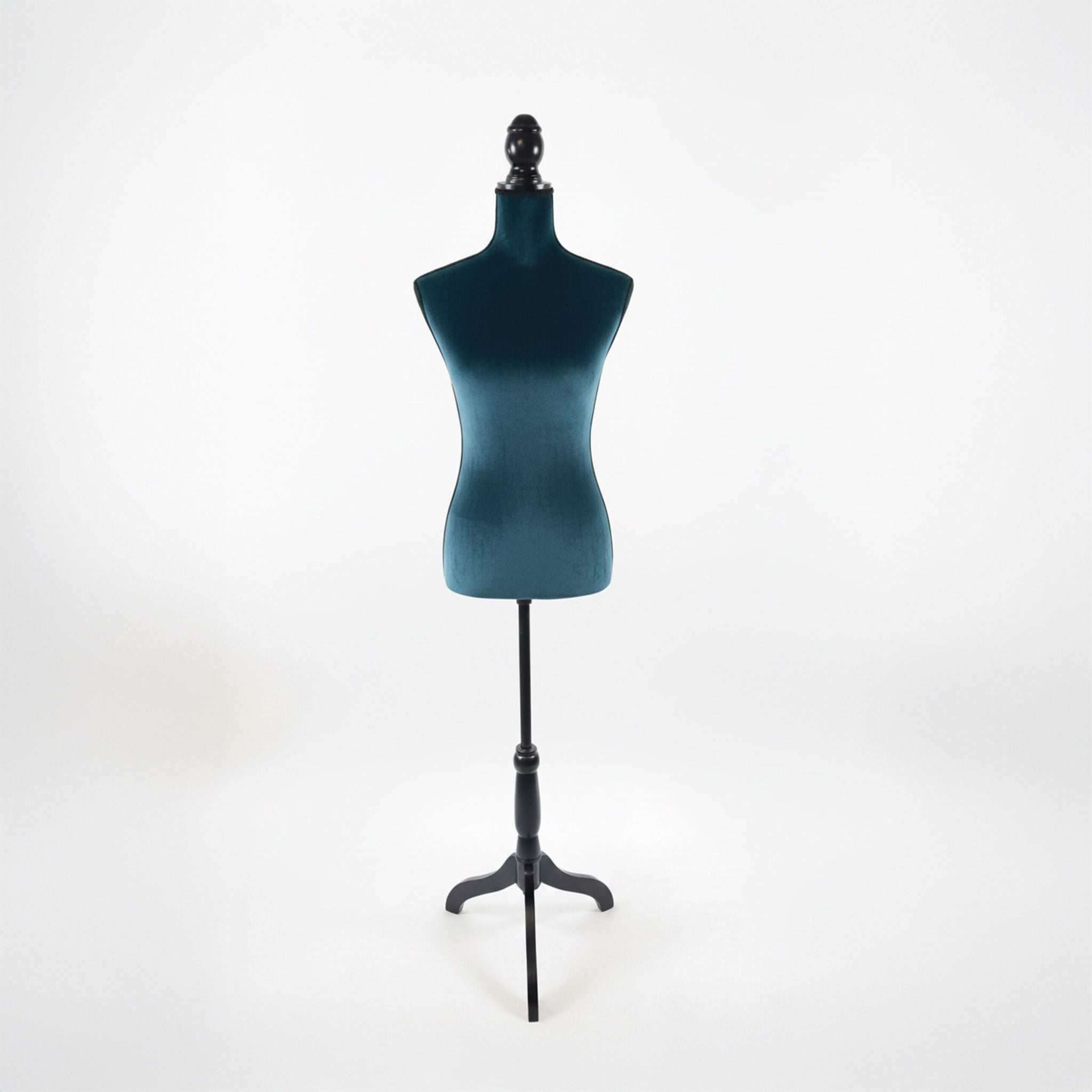Weibliche Schneiderpuppe 36/38 Samt Schwarz-Türkis von Relaxdays