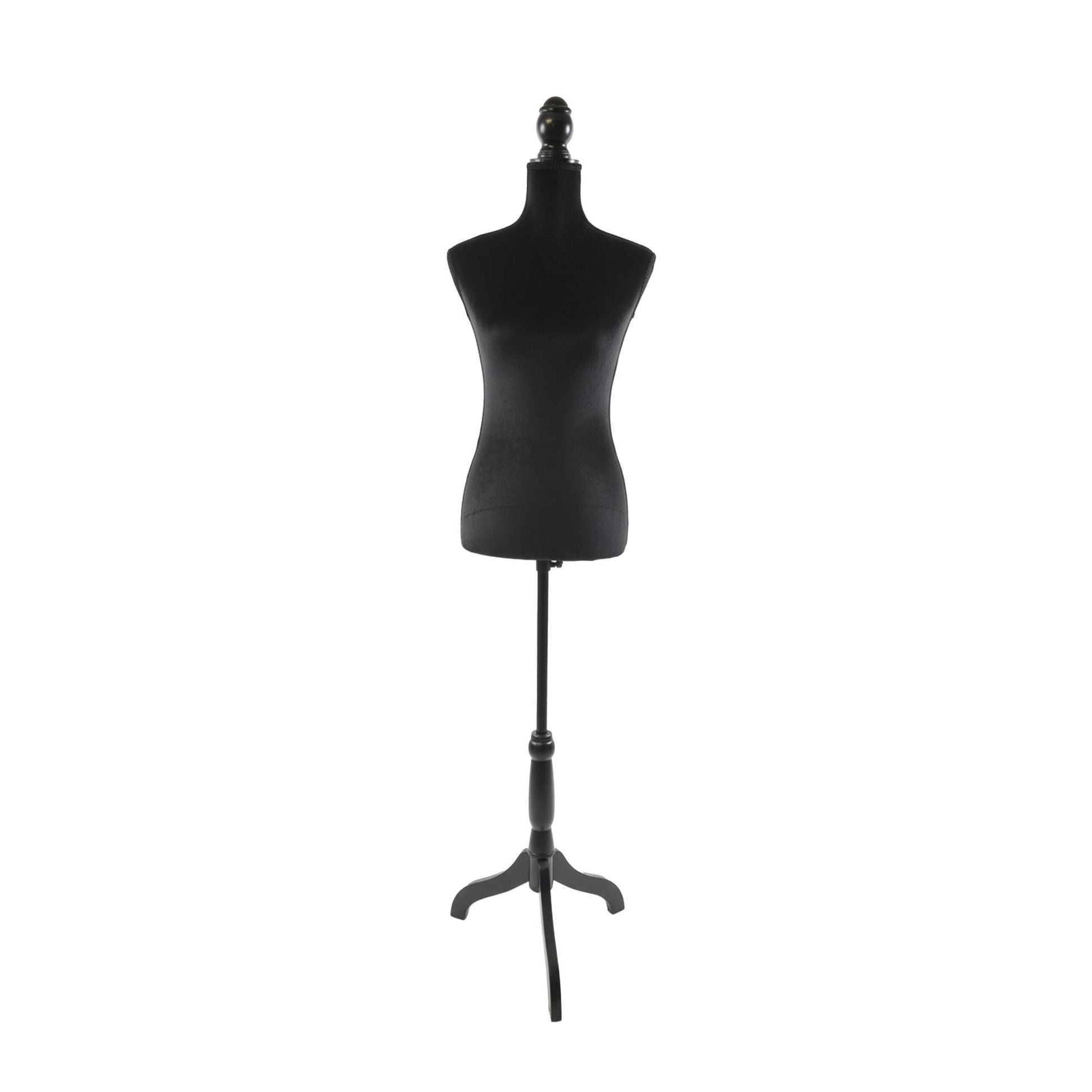 Weibliche Schneiderpuppe 36/38 Samt Schwarz von Relaxdays