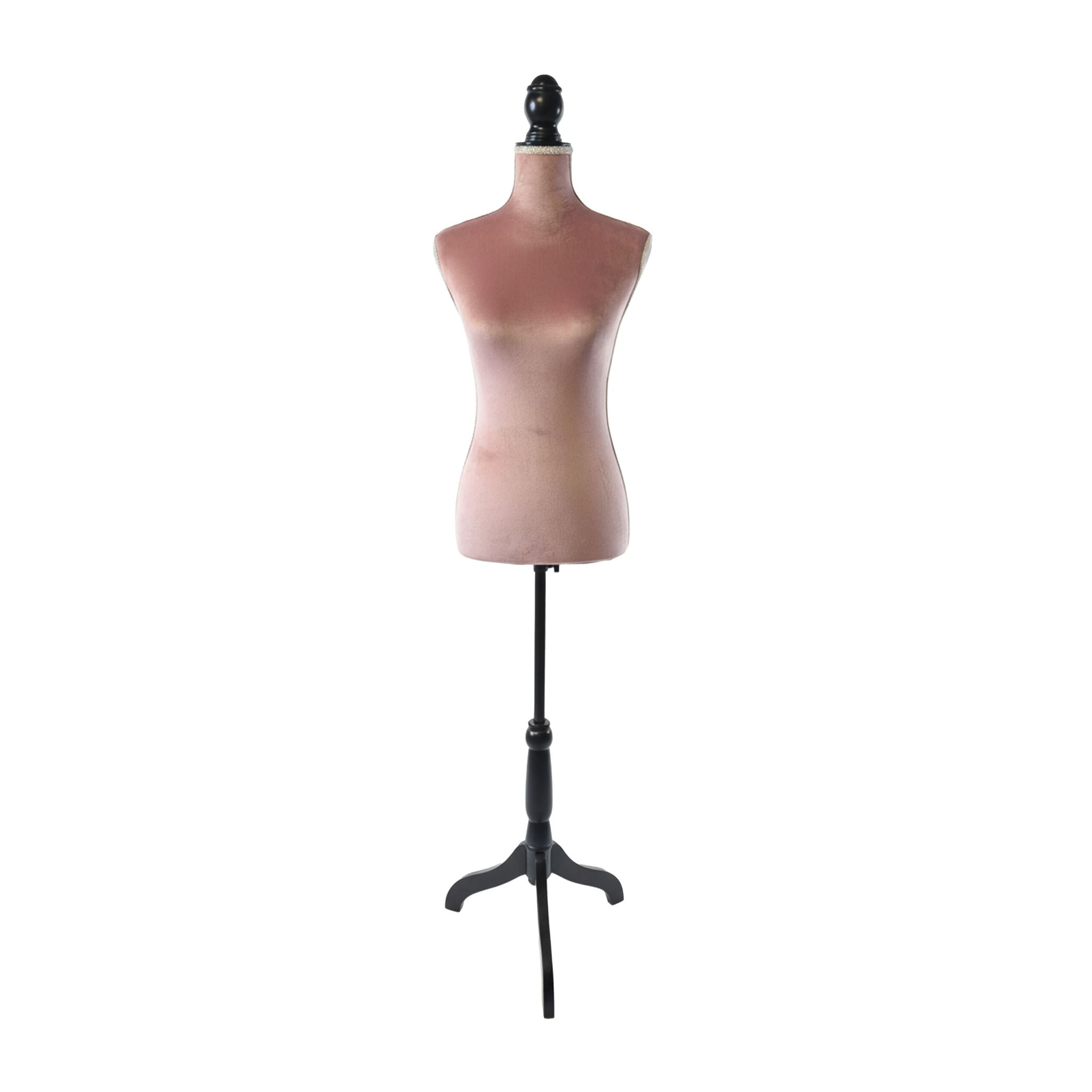 Weibliche Schneiderpuppe 36/38 Samt Rosa-Schwarz von Relaxdays